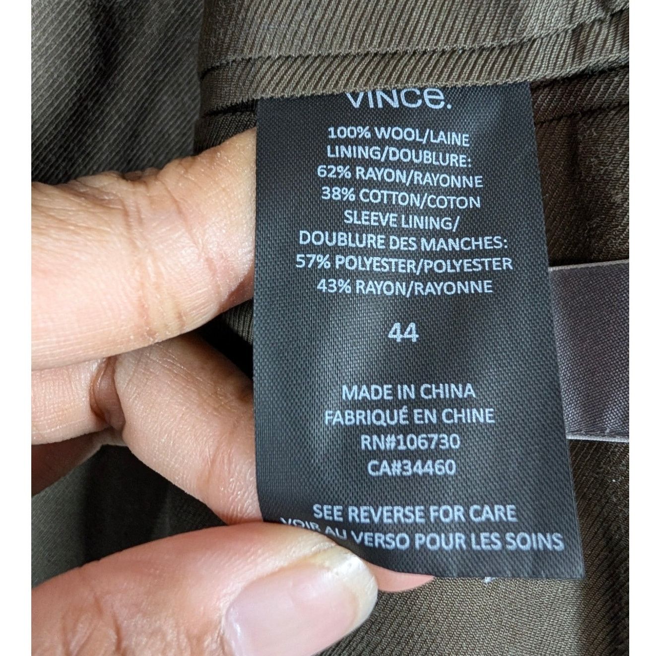 Vince Vince Italian Fabric Wool Blend Blazer Black Men’s Size 44 Size 44S - 4 Thumbnail