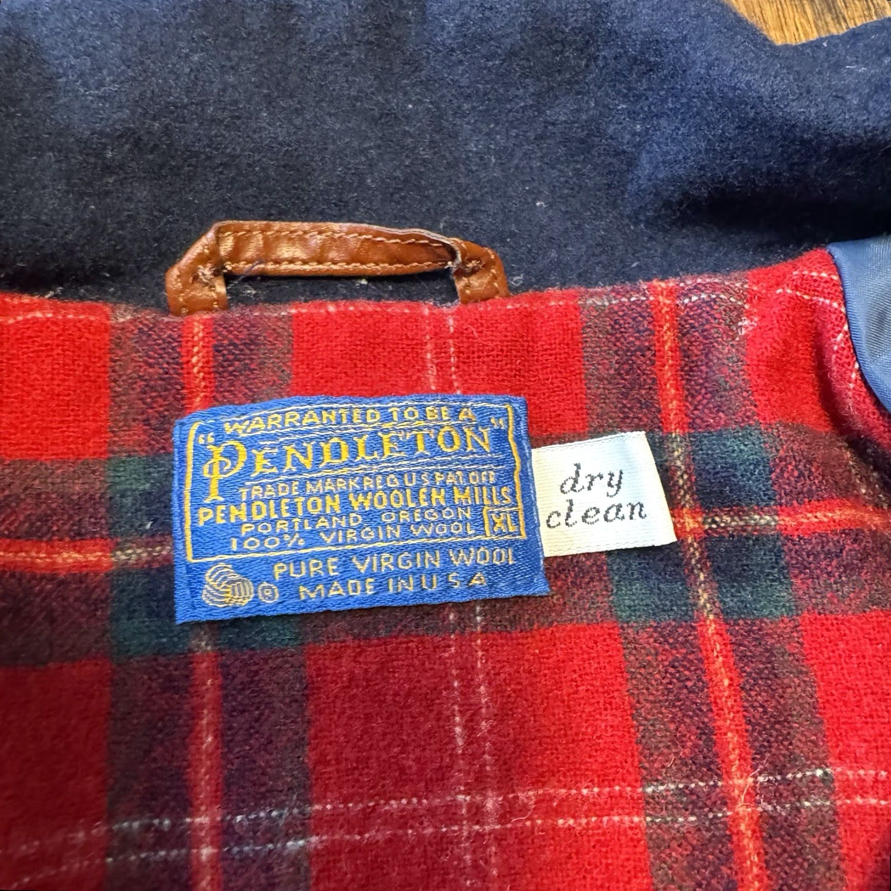 Pendleton VINTAGE Pendleton Wool Jacket Men XL Navy Blue Full Zip Bomber Plaid Lined Size US XL / EU 56 / 4 - 8 Thumbnail