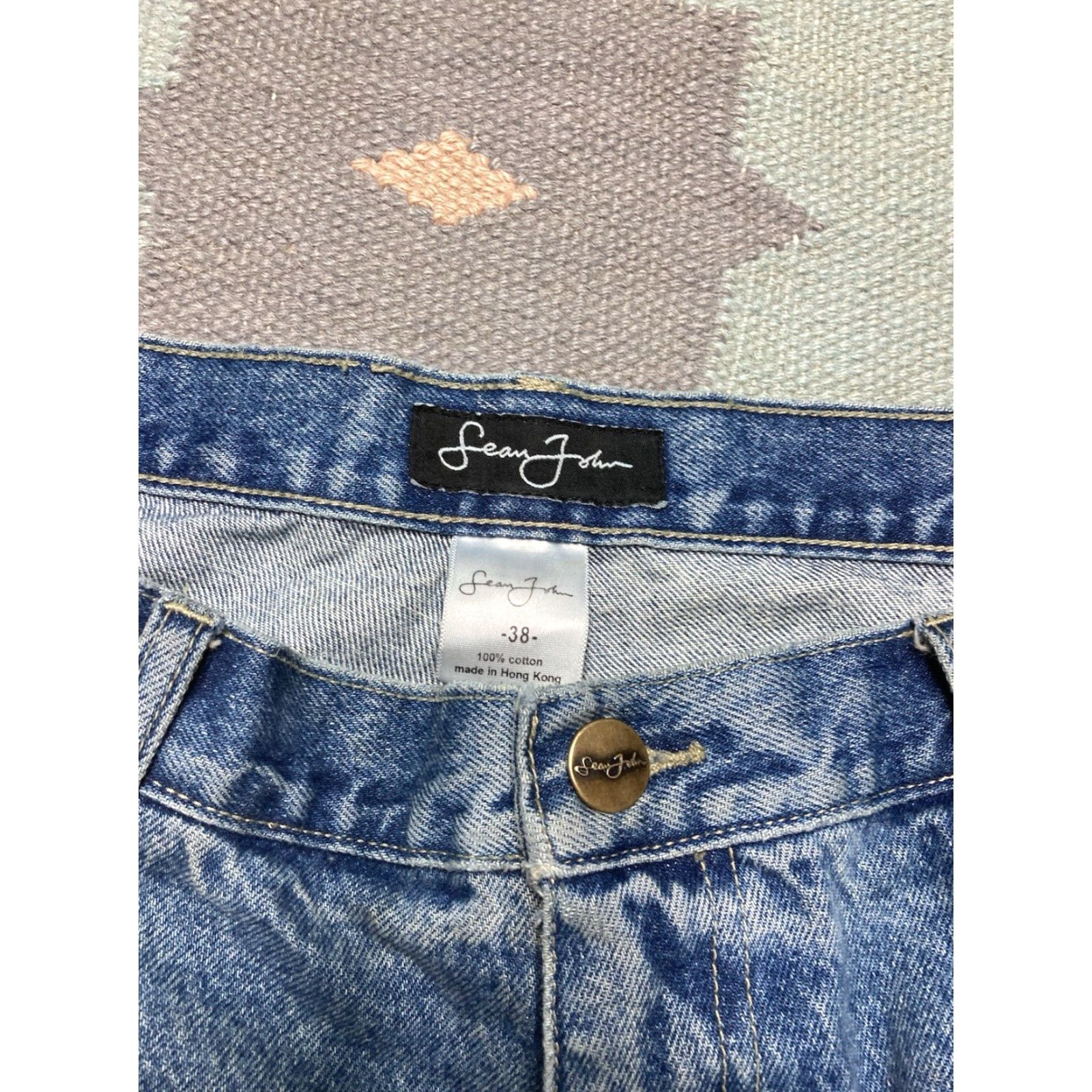 Sean John Vintage Sean John Jeans Men 38x33 Wide-Leg Blue Baggy Y2K Skater Vintage y2k baggy jeans Sean John faded southpole style wide leg skater 38x33 Size US 38 / EU 54 - 7 Thumbnail