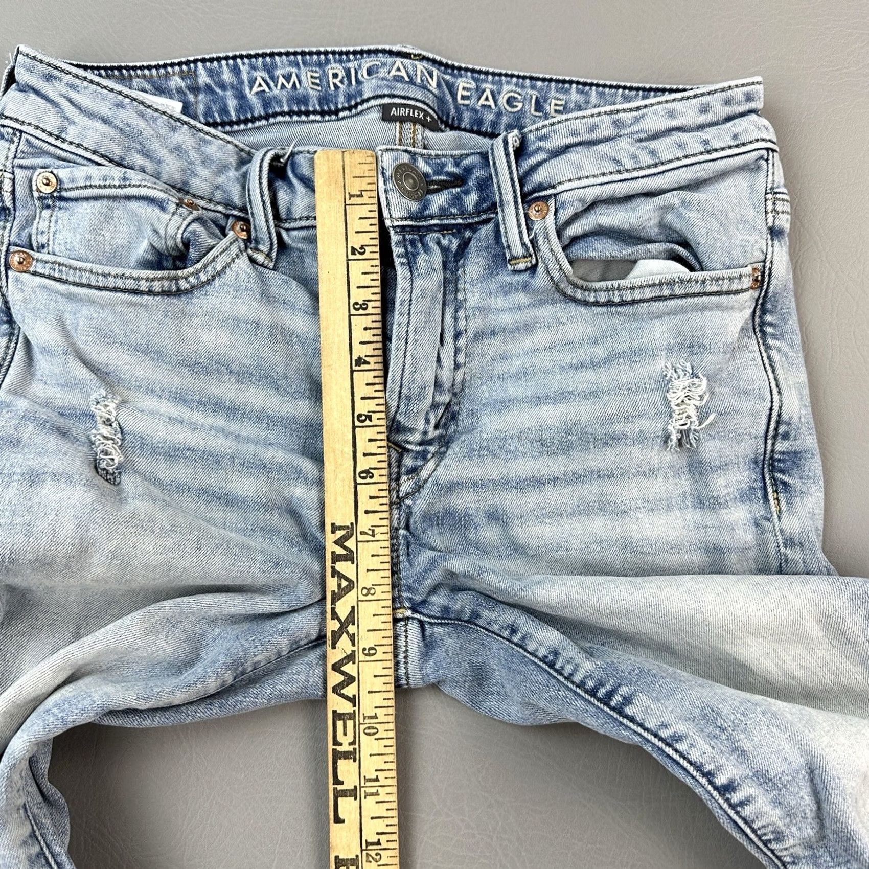 American Eagle Outfitters American Eagle Jeans Mens 29x30 29x29 Distressed Skinny AirFlex Stretch Casual Shirt Size US 29 - 5 Thumbnail