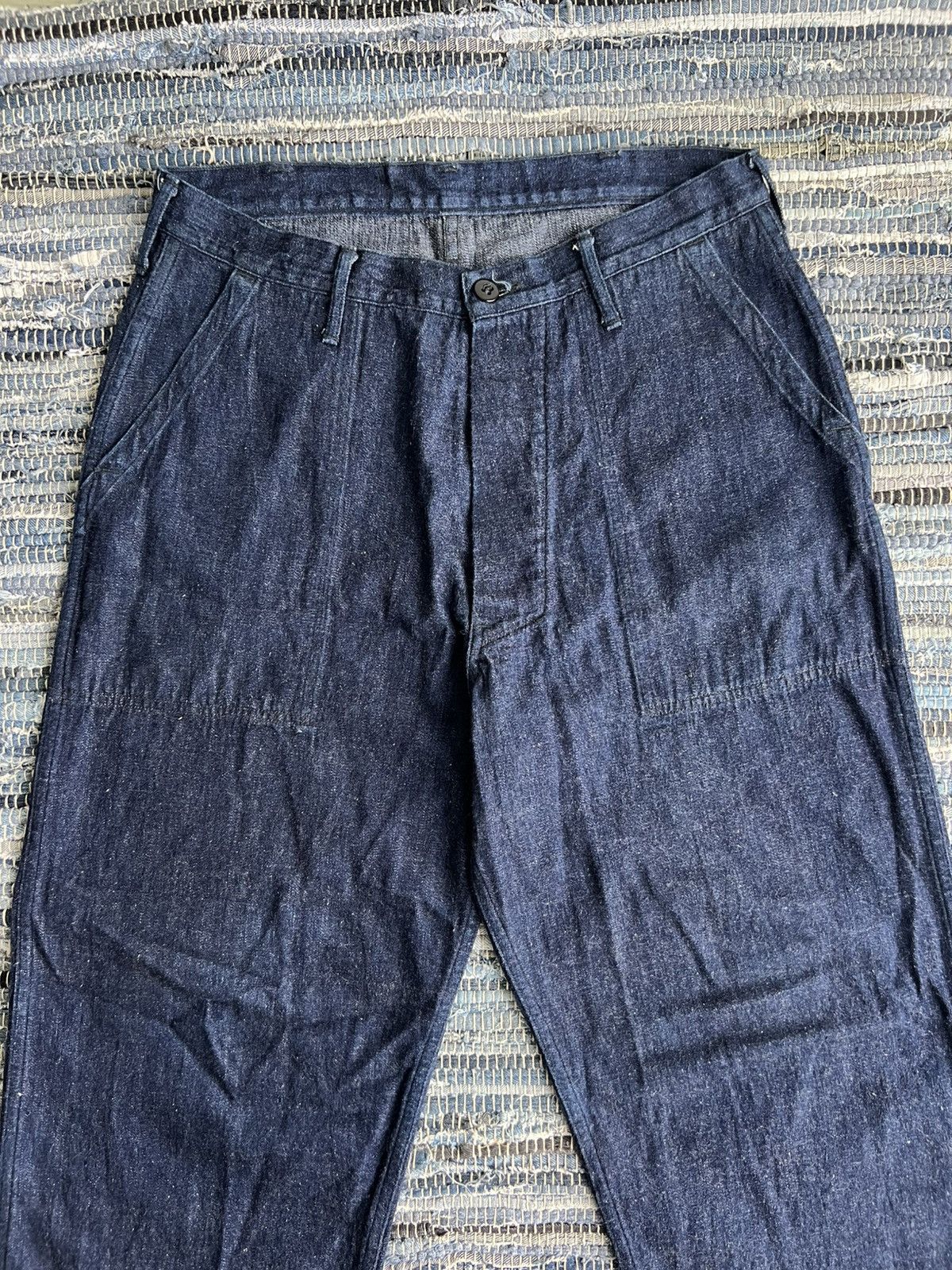 Momotaro Jeans Vintage USN Fatigue Indigo Selvaged Denim Baker Pants Jeans Size US 33 - 3 Thumbnail