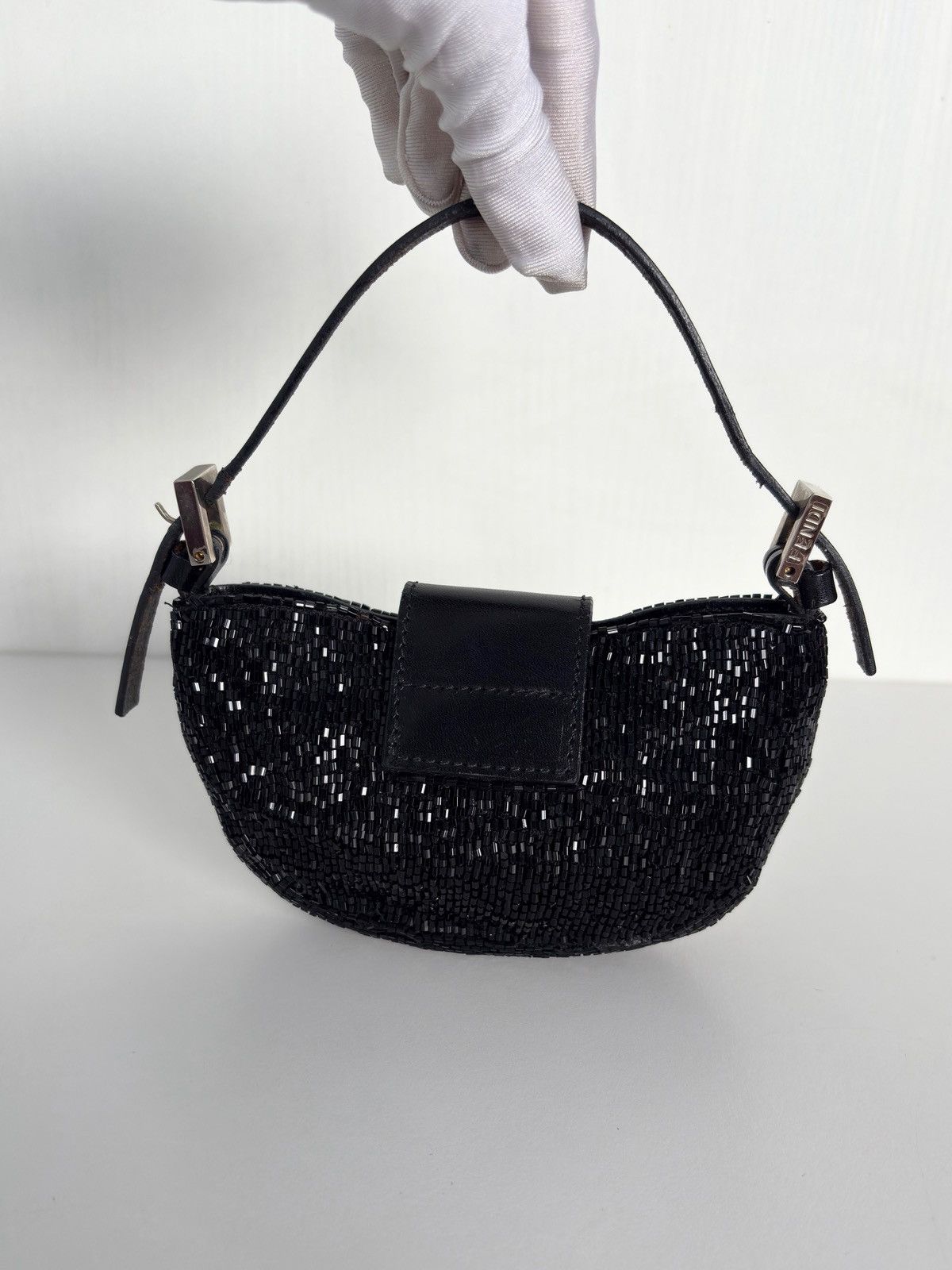 Fendi Fendi Black Beaded Mini Croissant Size ONE SIZE - 7 Thumbnail