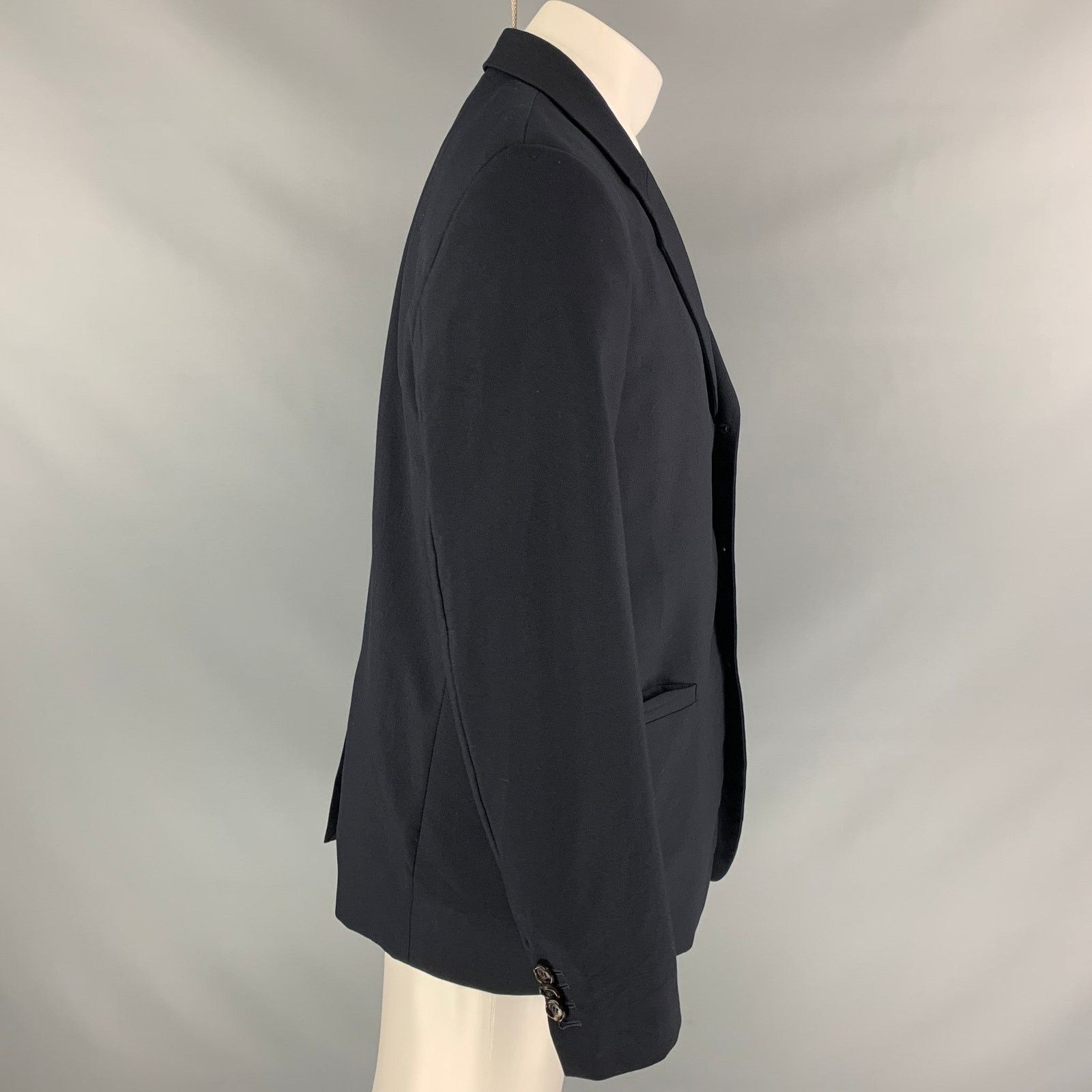 Marni MARNI Size 40 Navy Wool Notch Lapel Sport Coat Size 40R - 3 Thumbnail