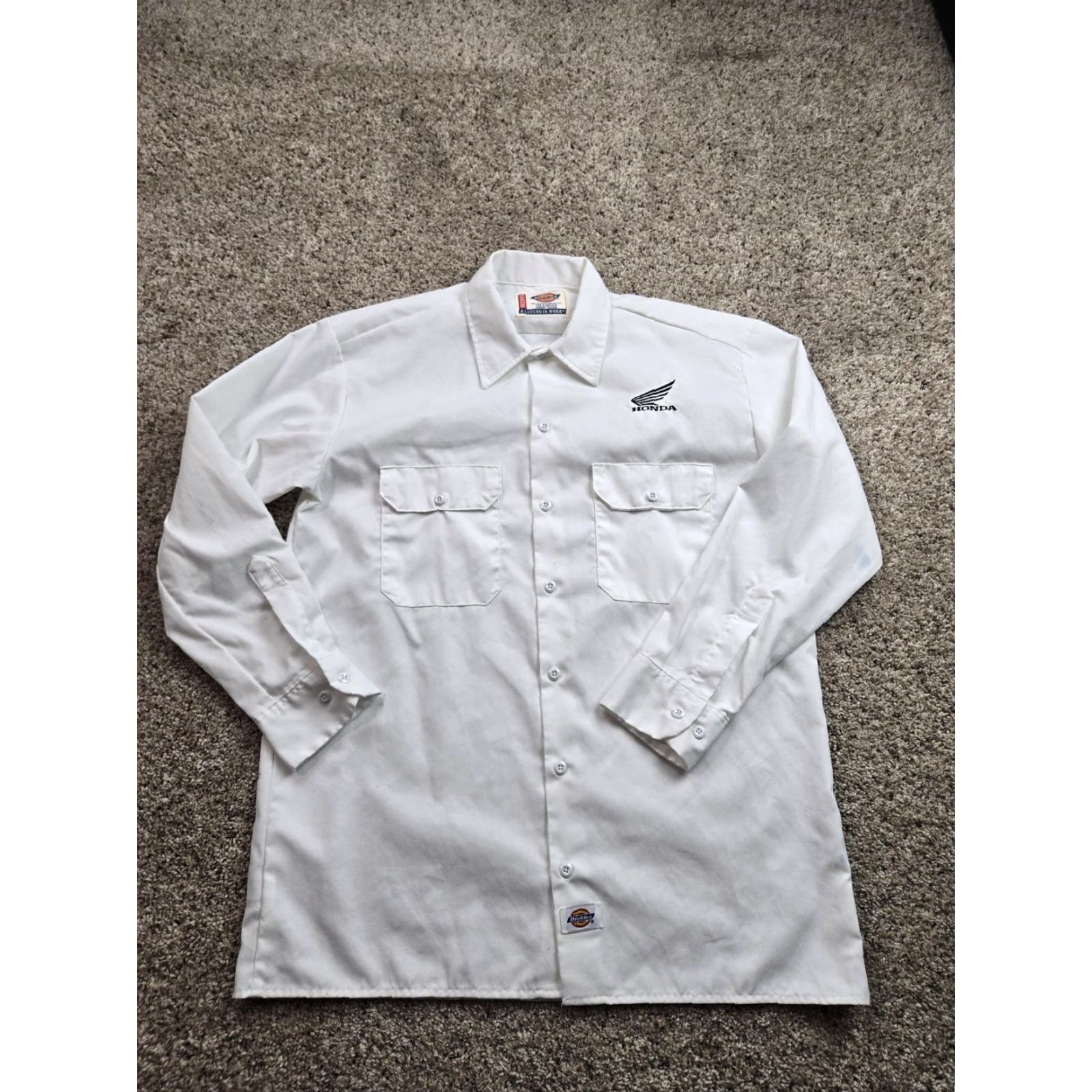 Dickies VINTAGE Honda Work Shirt Mens XL White Button-Up Twill Employee Uniform Dickies Shirt Size US XL / EU 56 / 4 - 2 Thumbnail