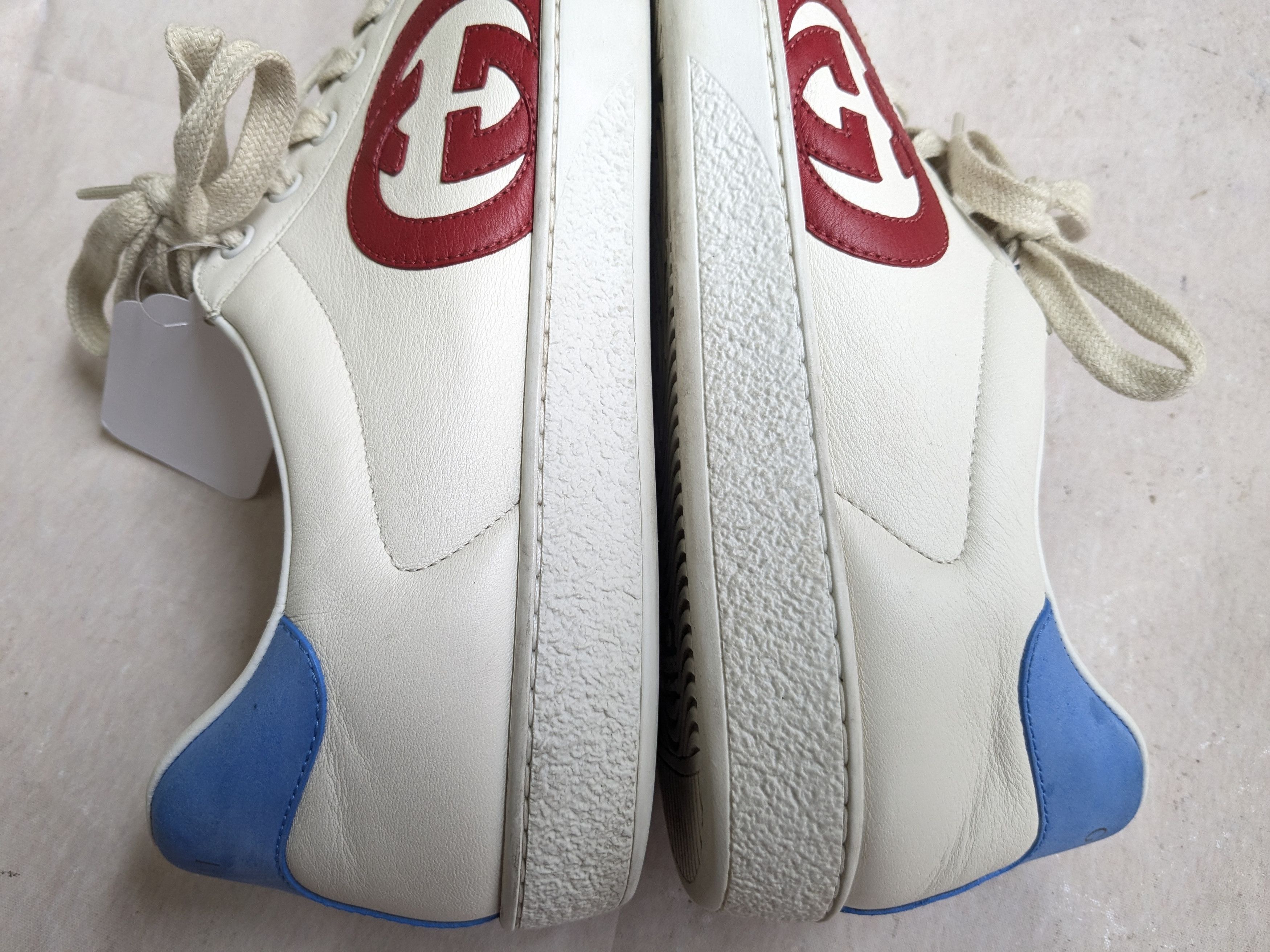 Gucci Ace Sneakers GG White Blue 10.5 Low Leather