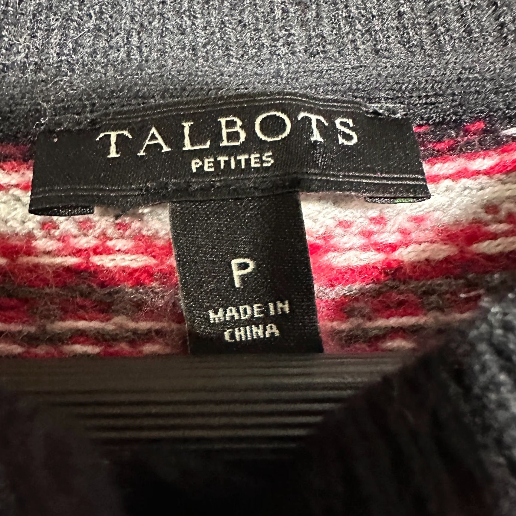 Talbots Talbots Cardigan Sweater Womens P Red Gray Black Fair Isle Lambswool Button Up Multicolor Classic Modern Knits Womens Cardigan Size S / US 4 / IT 40 - 4 Thumbnail