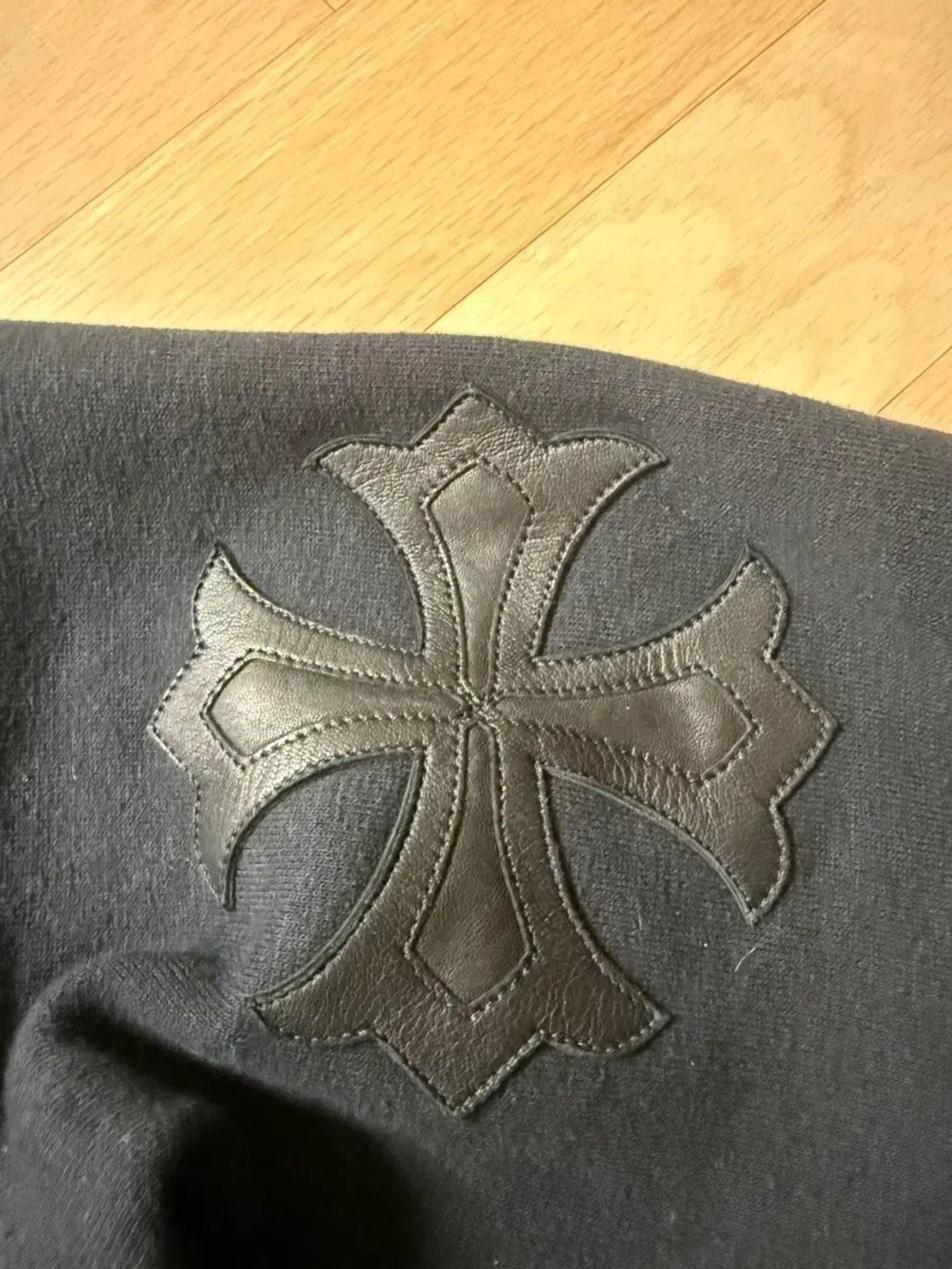 Chrome Hearts *rare* Lamb Leather Cross Patch Hoodie Size US L / EU 52-54 / 3 - 3 Thumbnail