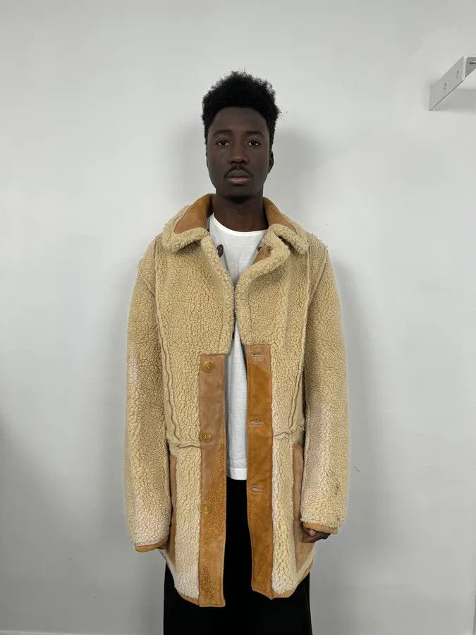Maison Margiela 2000s Maison Margiela H&M Shearling Beige Reversible Long Jacket Size US M / EU 48-50 / 2 - 2 Thumbnail