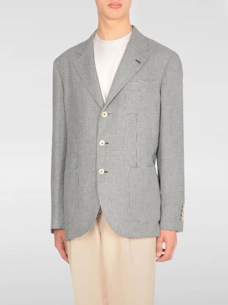 Brunello Cucinelli o1y0526 Single-breasted Blazer in Black/White Size US M / EU 48-50 / 2 - 2 Thumbnail