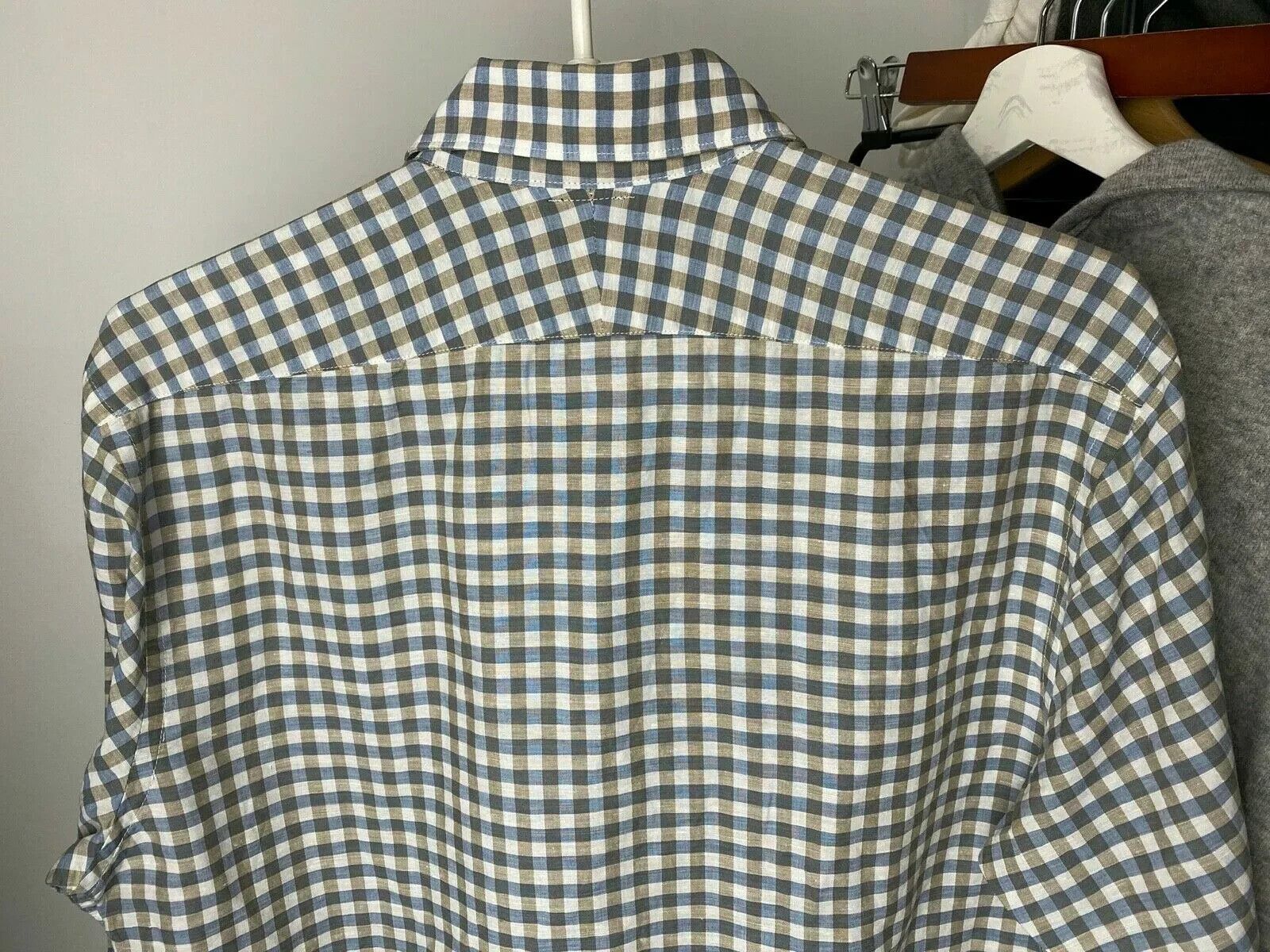 Suitsupply Suitsupply Men's Cutaway Collar Gingham Check Shirt Two Ply Size US L / EU 52-54 / 3 - 8 Thumbnail