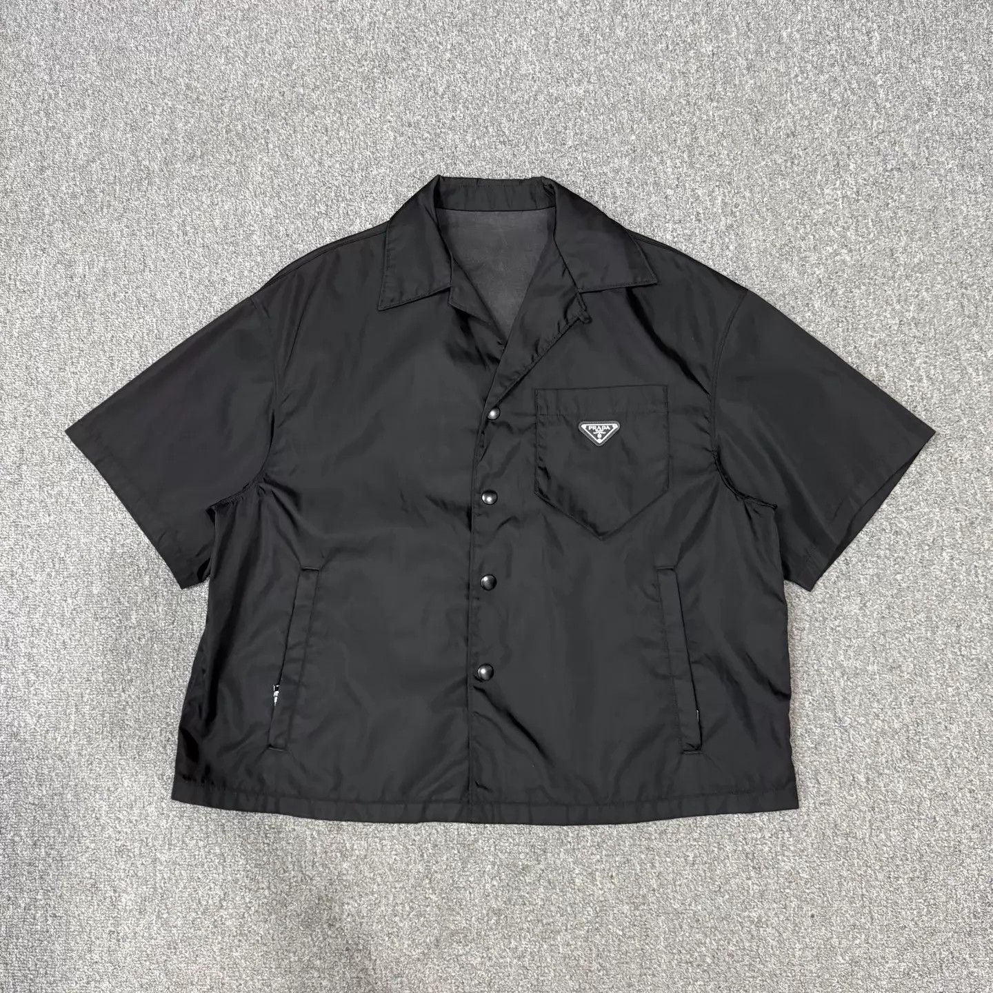 Prada Prada Black Nylon Triangle Logo Short Sleeve Shirt M Size US M / EU 48-50 / 2 - 1 Thumbnail