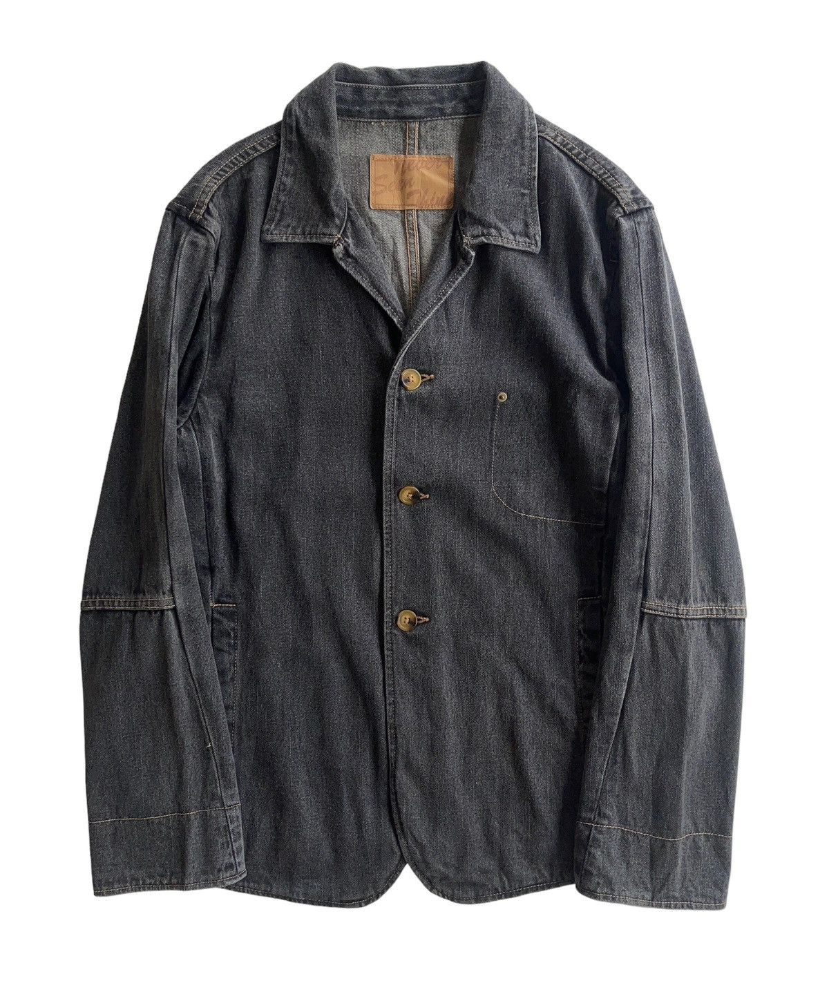 image of Avant Garde x Vintage Workers Japan Denim Jacket in Washed Black, Men's (Size Medium)