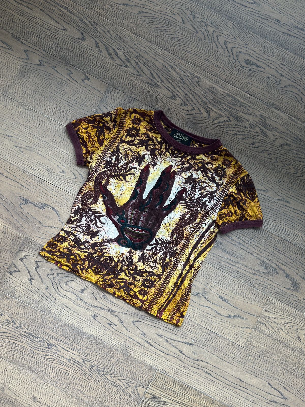 Jean Paul Gaultier Jean Paul Gaultier Maille 1994 Devil Hand & Dragon T Shirt Size US S / EU 44-46 / 1 - 24 Thumbnail