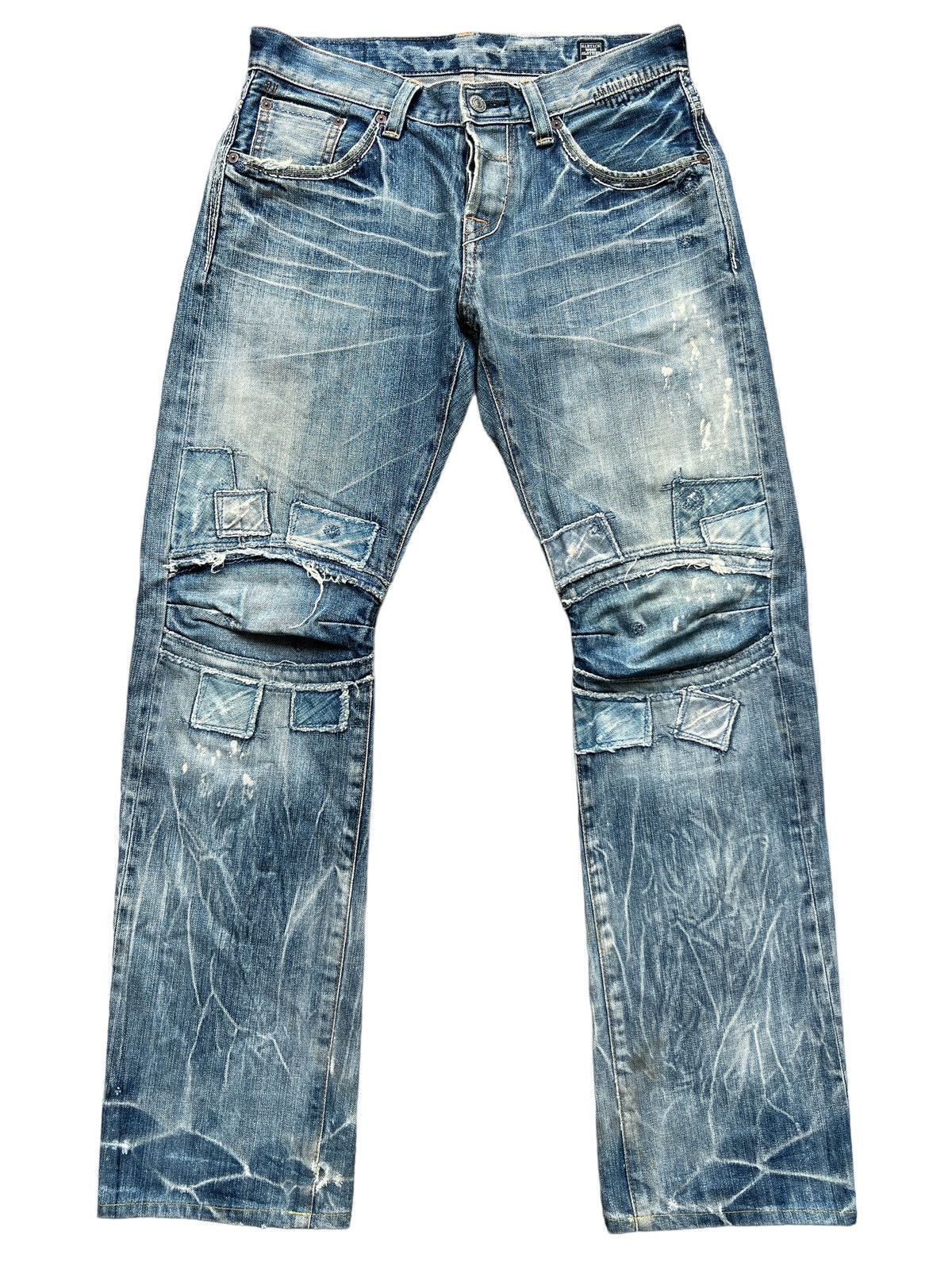 Japanese Brand BartackJapan Selvedge Patchwork Distressed Denim Jeans 32x32 Size US 32 / EU 48 - 2 Thumbnail
