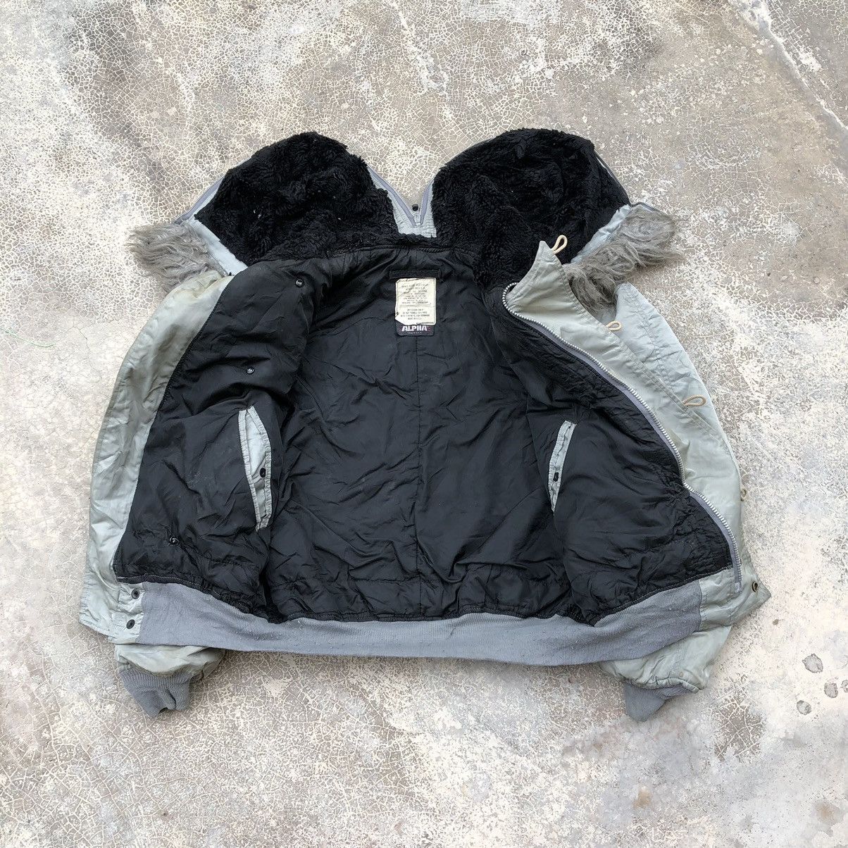 Alpha Industries × Vintage ALPHA INDUSTRIES N-2B Attached Hood Flight Jacket Size US XL / EU 56 / 4 - 2 Thumbnail