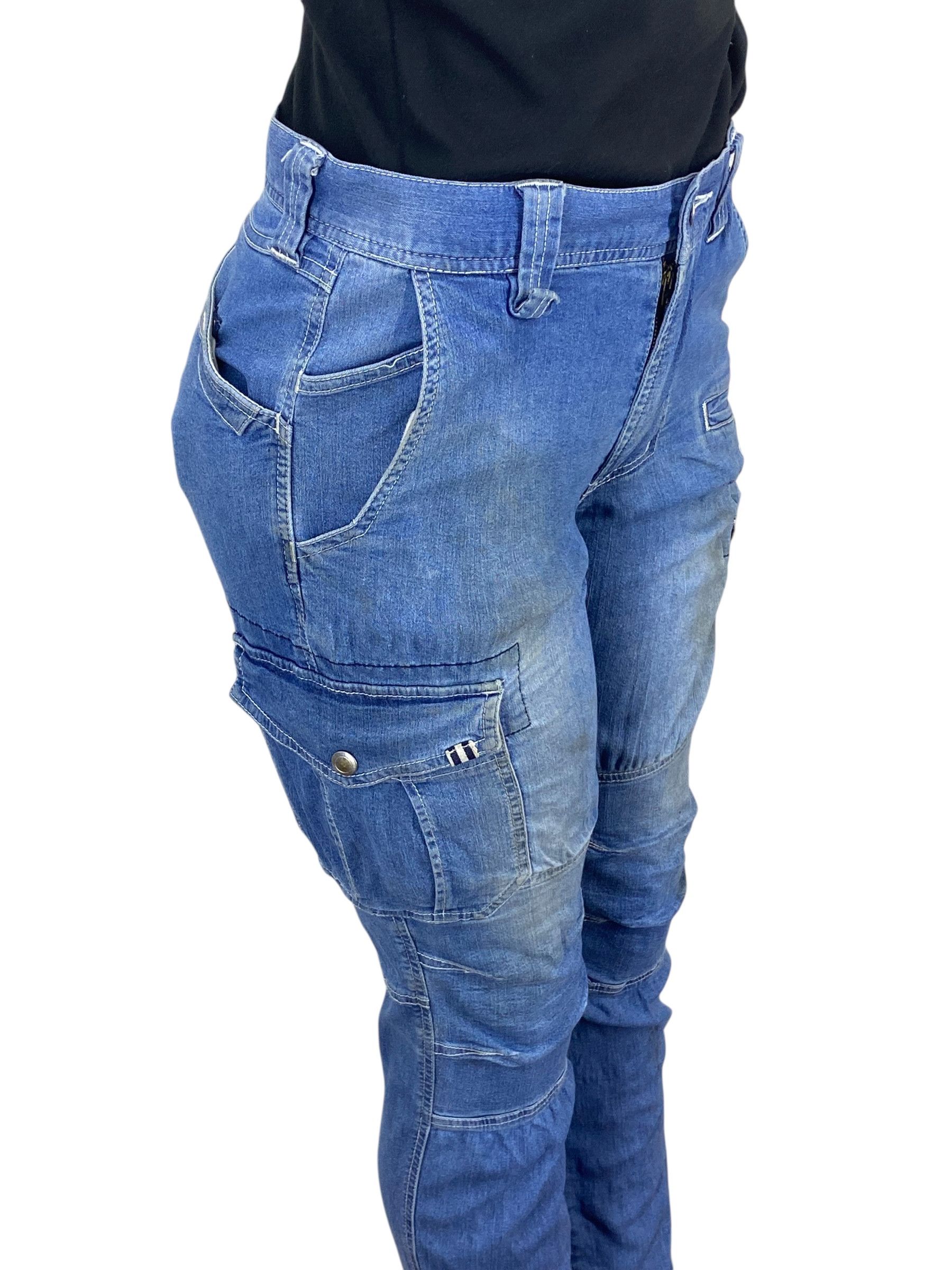 Japanese Brand Tora Cargo Jeans Multipocket Jeans Bondage Jeans Size 29" - 4 Thumbnail