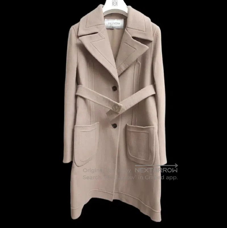 Valentino Valentino Beige Wool Long Coat for Women . Size L / US 10 / IT 46 - 1 Thumbnail