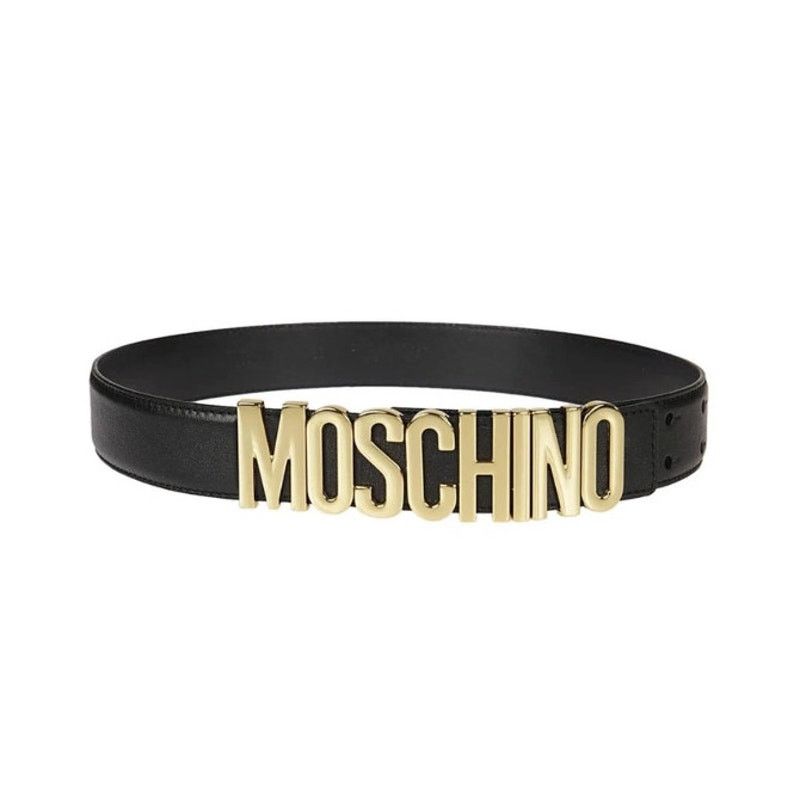 Moschino Moschino Couture Jeremy Scott SHINY LEATHER BELT GOLD LOGO Size ONE SIZE - 5 Thumbnail