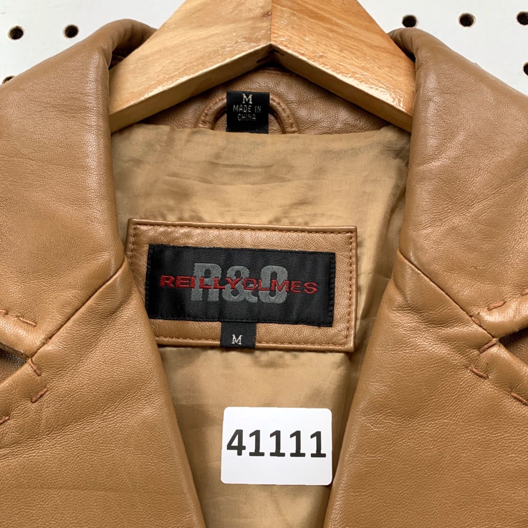 Vintage VINTAGE Reilly Olmes Leather Coat Womens M Brown Long Button Trench Coat 19x37 Style: Trench Coat Size M / US 6-8 / IT 42-44 - 2 Thumbnail