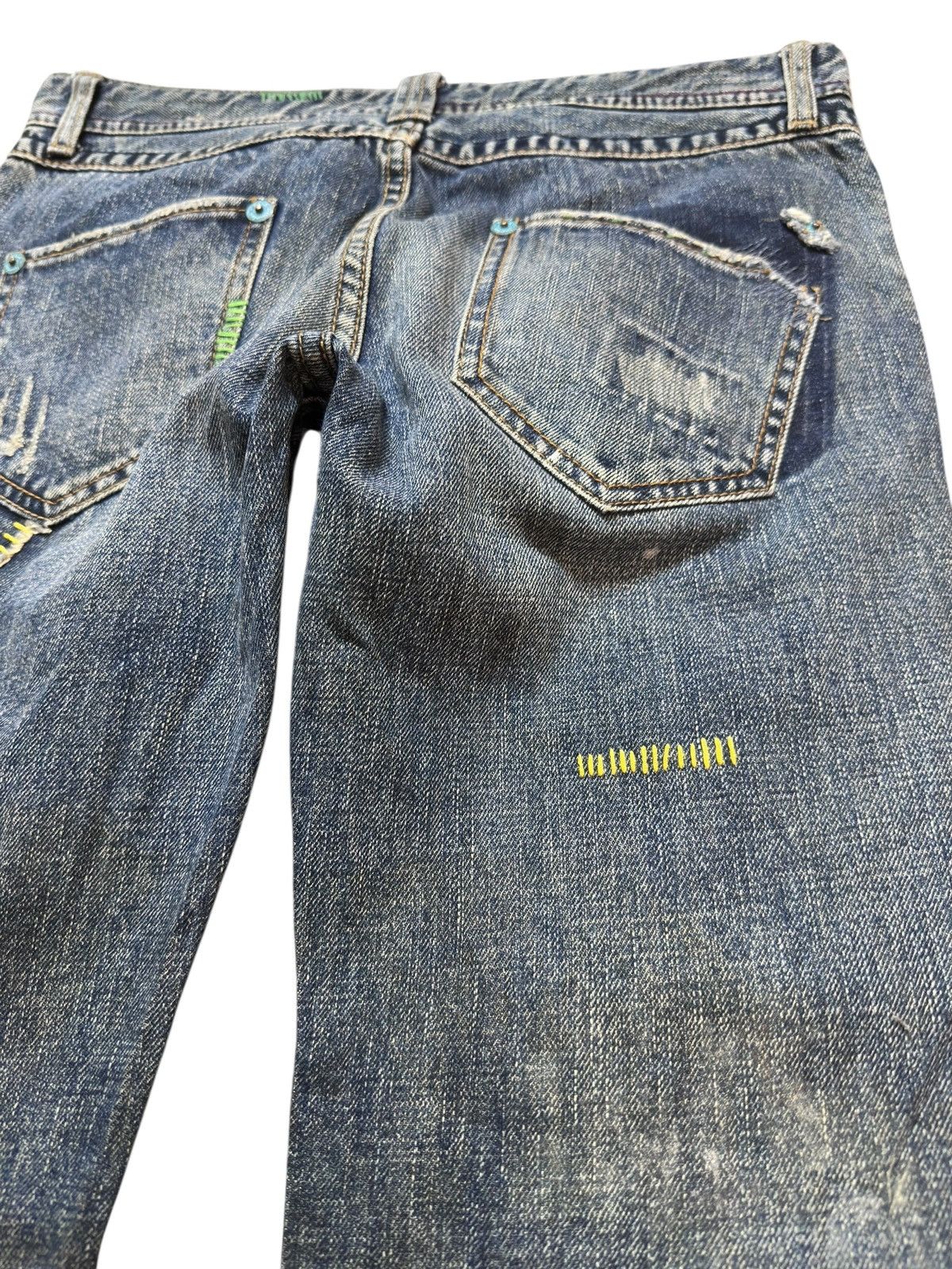 If Six Was Nine Vintage Back Number Flare Sashiko Boro Denim Size US 30 / EU 46 - 9 Thumbnail