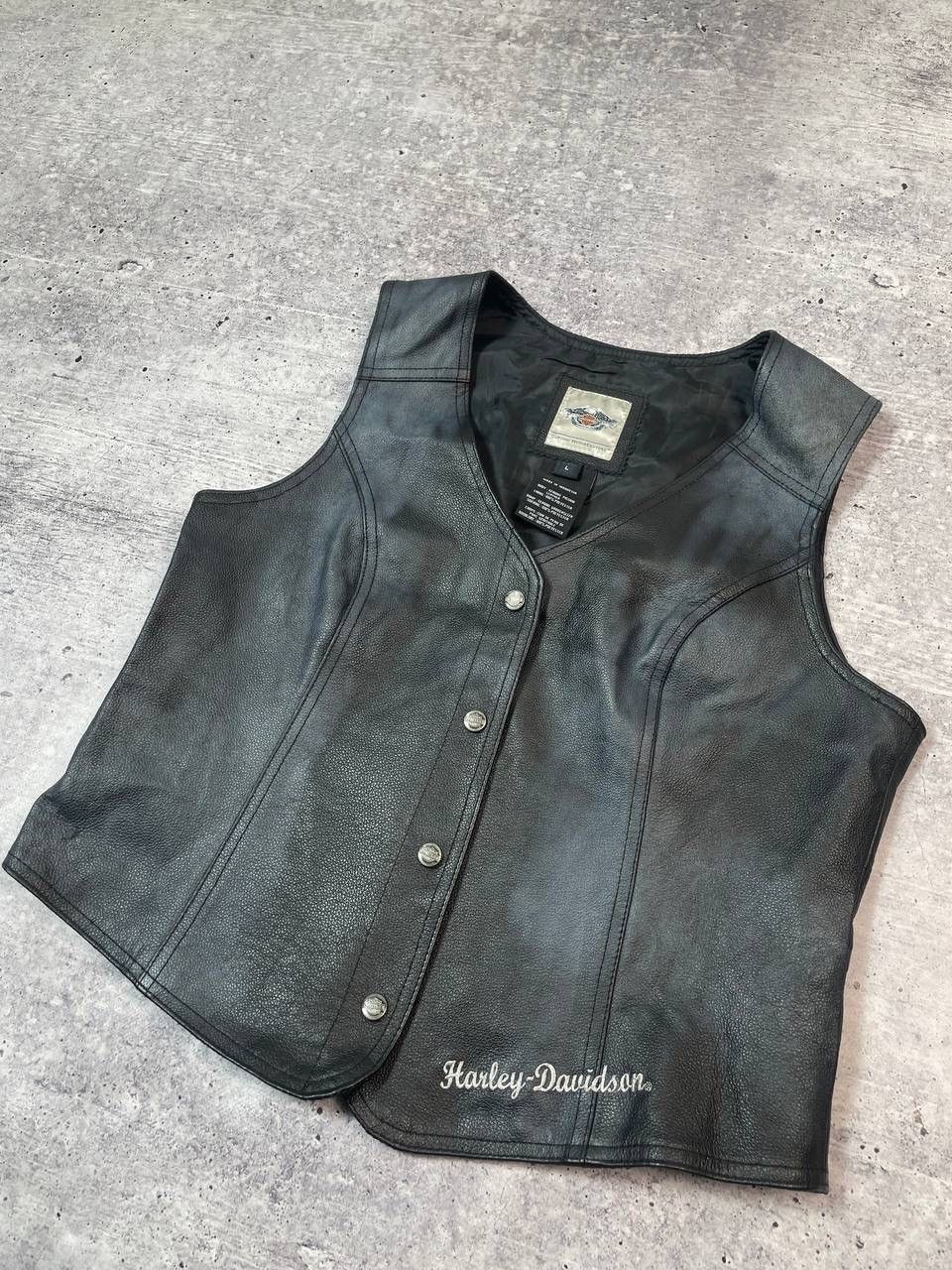 Harley Davidson Vintage Harley Davidson Women Leather Vest Y2K Size L / US 10 / IT 46 - 6 Thumbnail