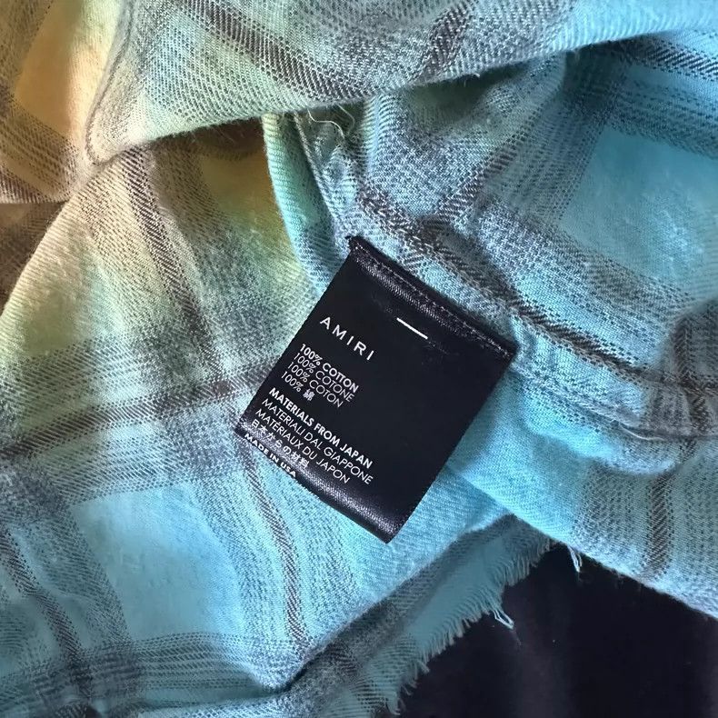 Amiri Amiri 18ss Frayed DGrad Checked Cotton-Flannel Shirt In Pin Size US M / EU 48-50 / 2 - 5 Thumbnail