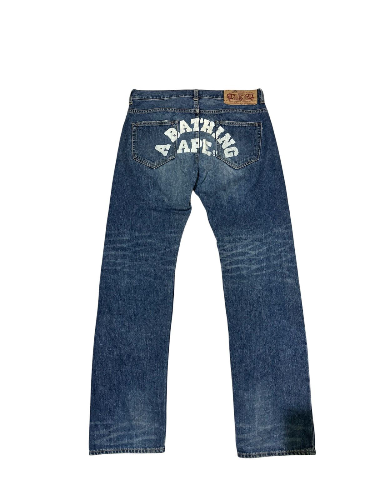 Bape ❌LAST DROP❌Vintage og bape japan denim arc logo pants Size US 32 / EU 48 - 1 Thumbnail