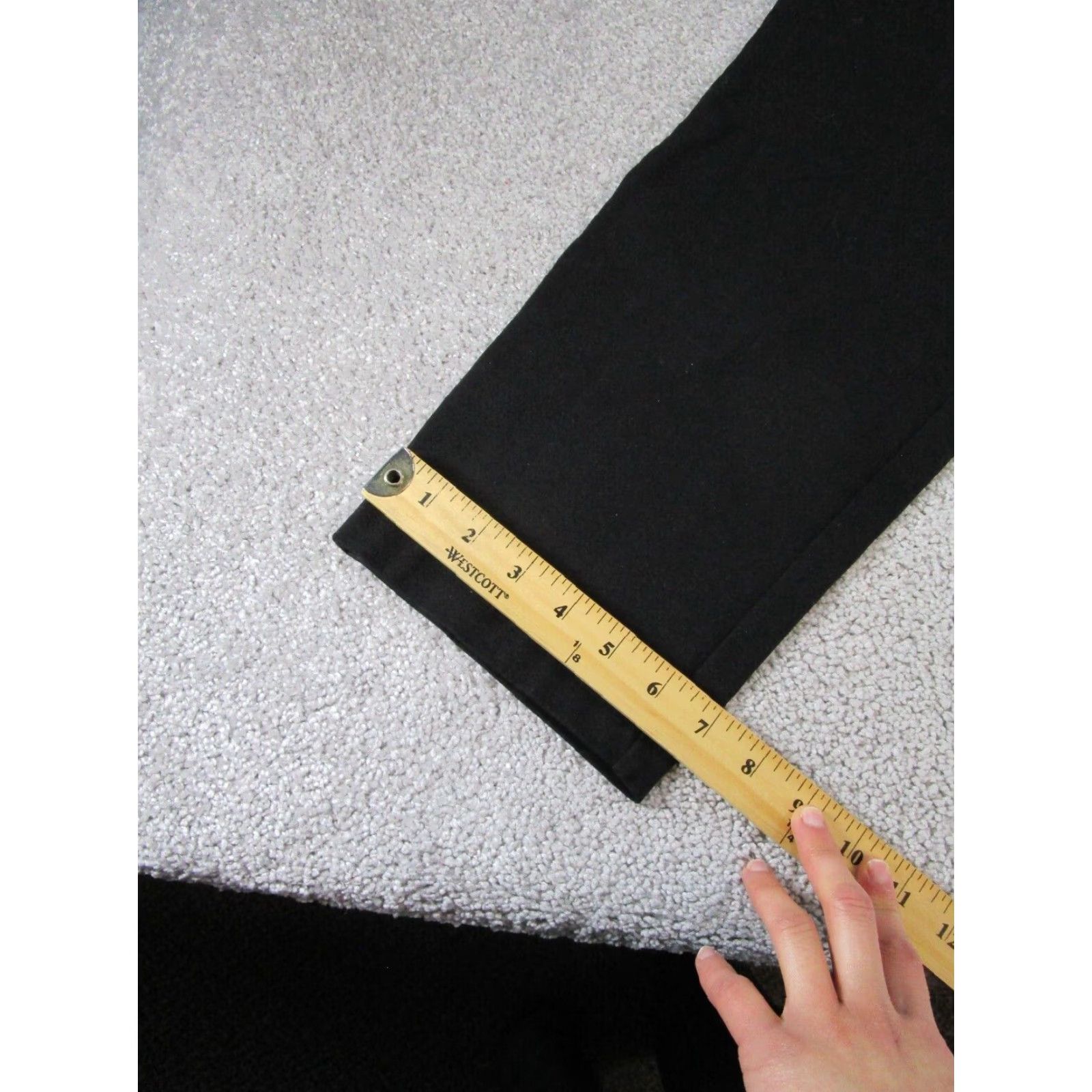 Vintage VINTAGE Liverpool Women's Pants Slim Fit Ankle Stretch Black 14 Skinny Knit 90s Women's Size 36" / US 14 / IT 50 - 6 Thumbnail