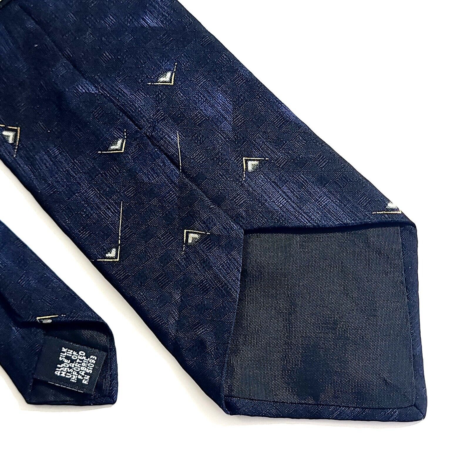 Haggar Haggar Blue Black Woven Wide Abstract Silk Tie Size ONE SIZE - 5 Thumbnail
