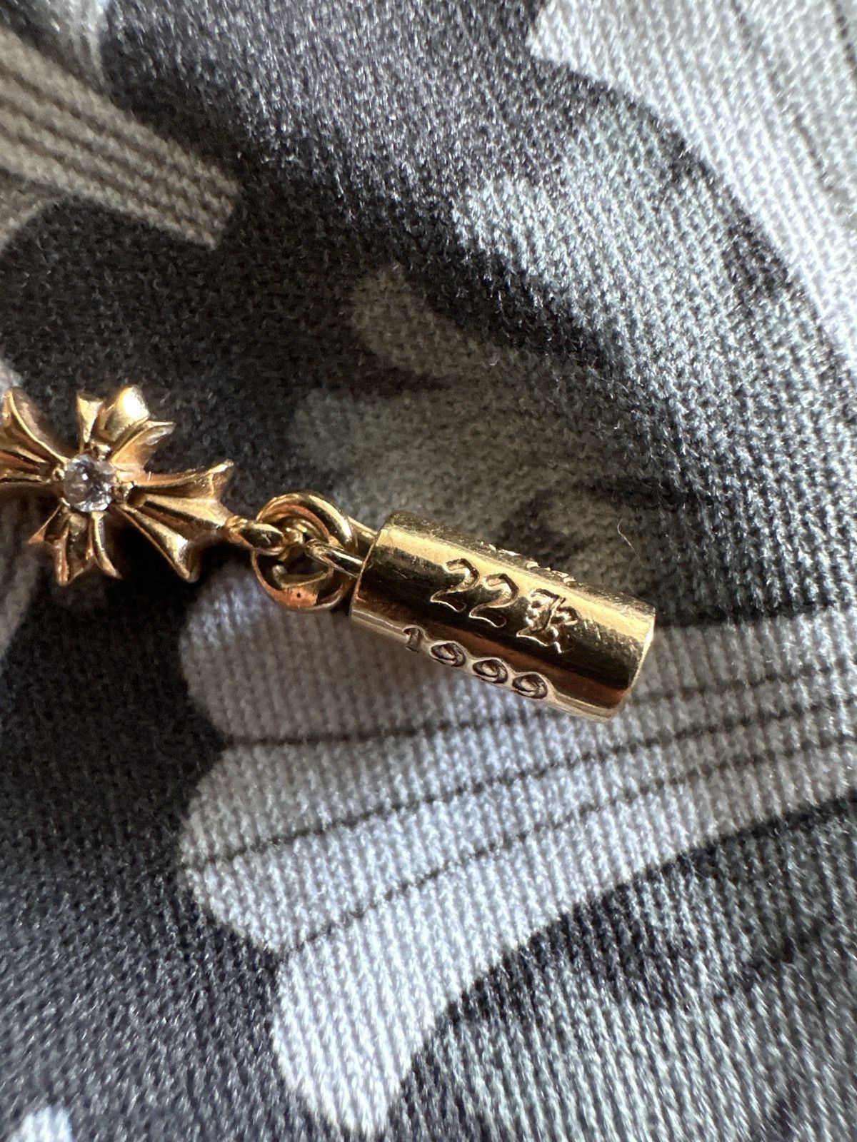 Chrome Hearts Chrome Hearts Tiny E Bracelet 22k Gold with Diamonds Size ONE SIZE - 3 Thumbnail