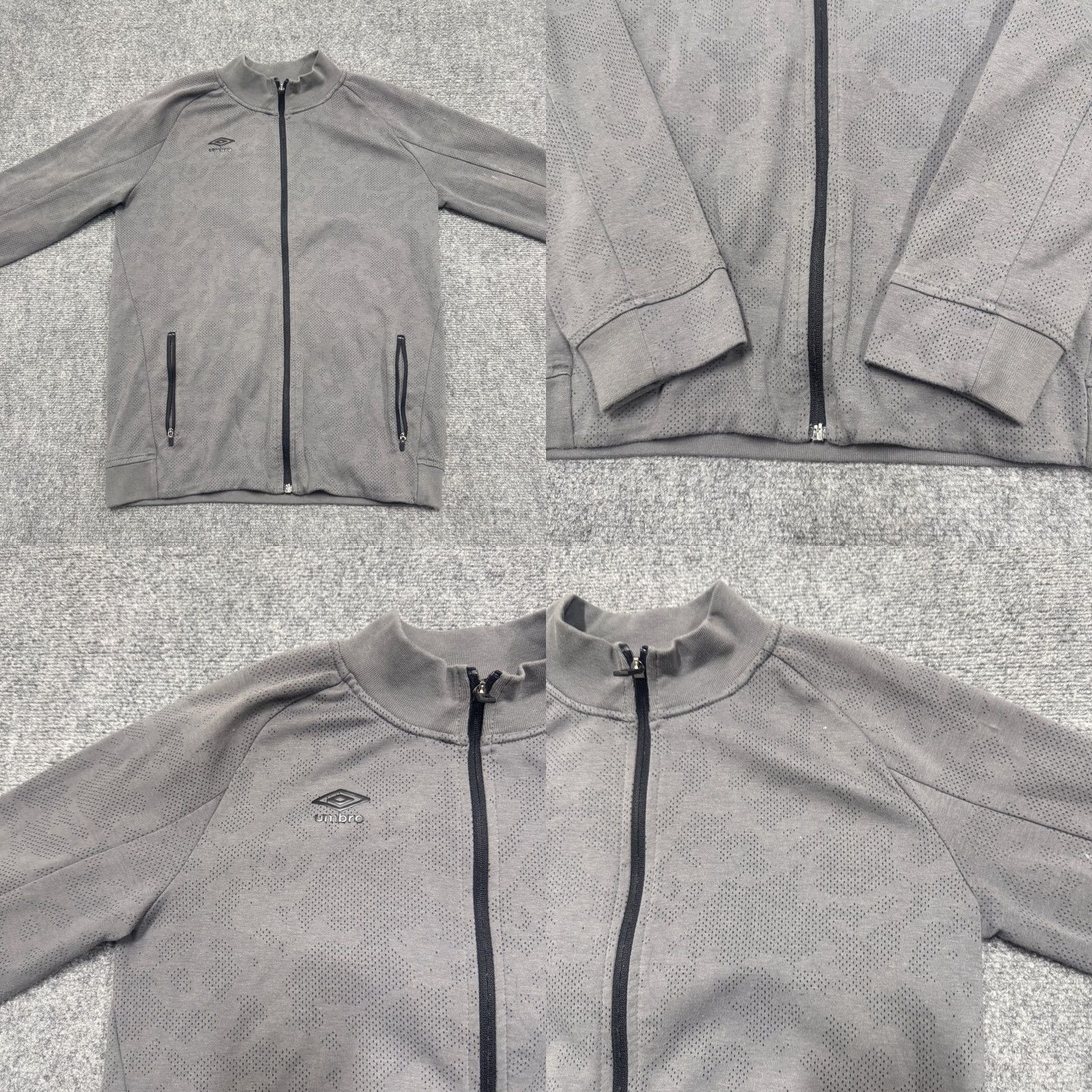 Umbro Umbro Jacket Men XL Cotton Blend Stained Full Zip Activewear Breathable Gray Windbreaker Size US XL / EU 56 / 4 - 8 Thumbnail