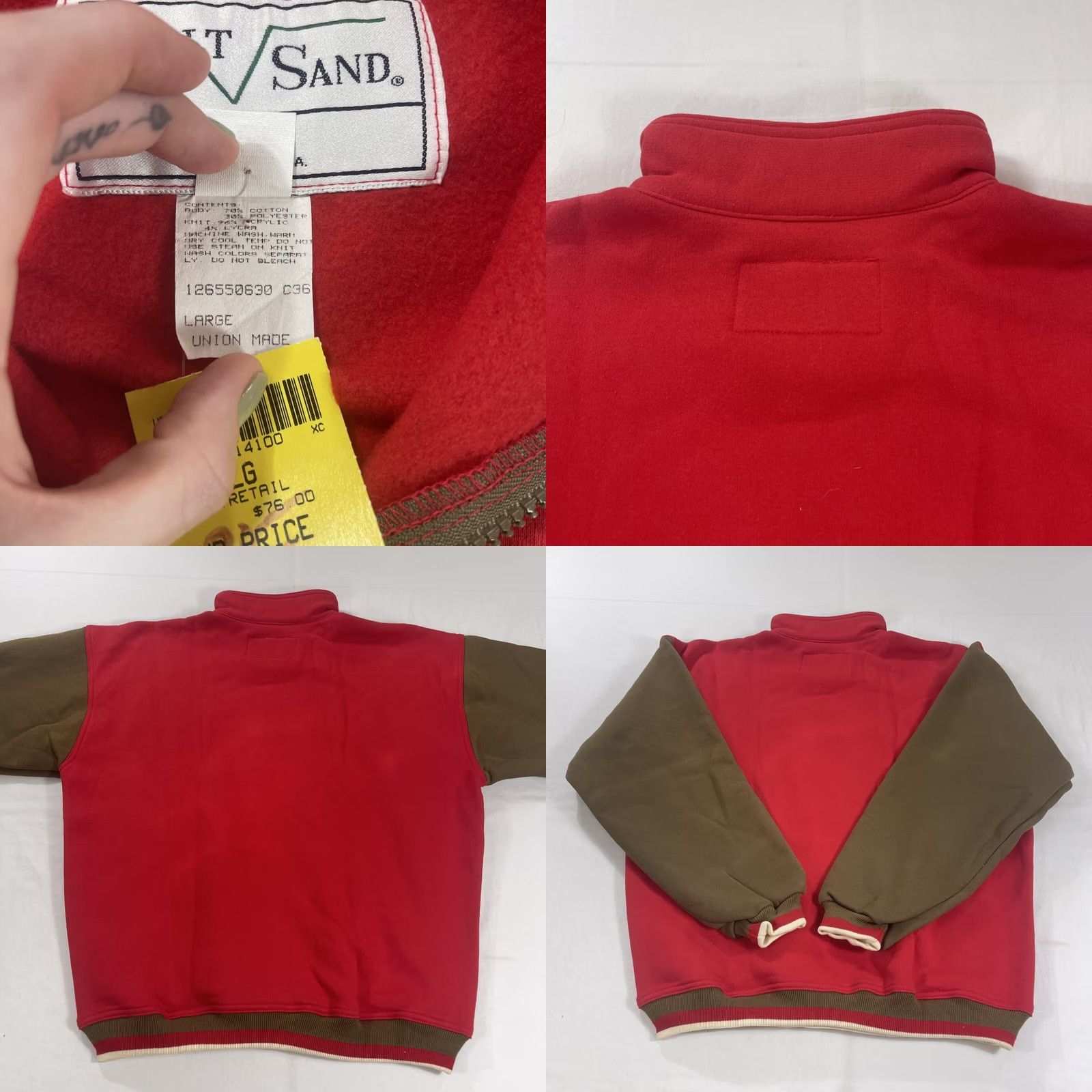 Vintage VINTAGE Galt Sand Sweatshirt 1/4 Zip Men's L Red Brown 2-Tone USA Union 80s 90s Shirt Size US L / EU 52-54 / 3 - 9 Thumbnail