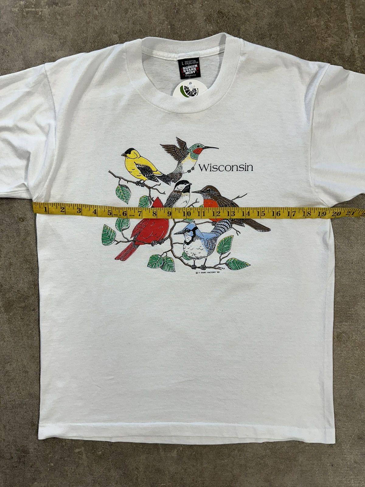 Vintage Vintage 80s Wisconsin Hummingbird Flowers T-Shirt Size US L / EU 52-54 / 3 - 7 Thumbnail