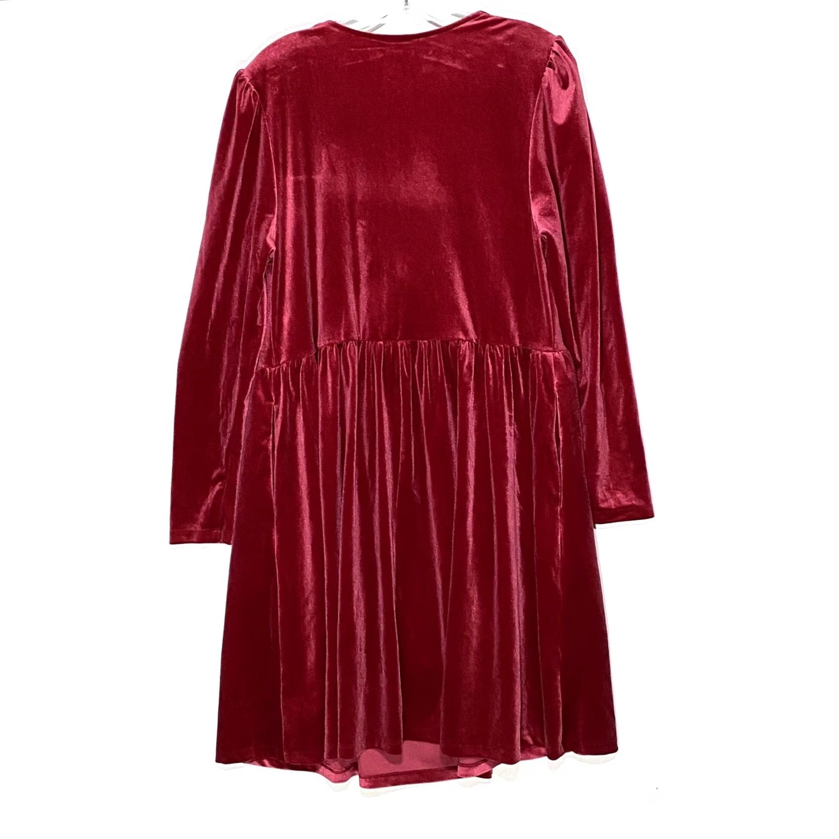 Vintage Ava & Viv Rosette Midi A-Line Red Dress 2XL Velvet Whimsigoth Emo Romantic NWT - Plus Size Size XXL / US 16-18 / IT 52-54 - 2 Thumbnail