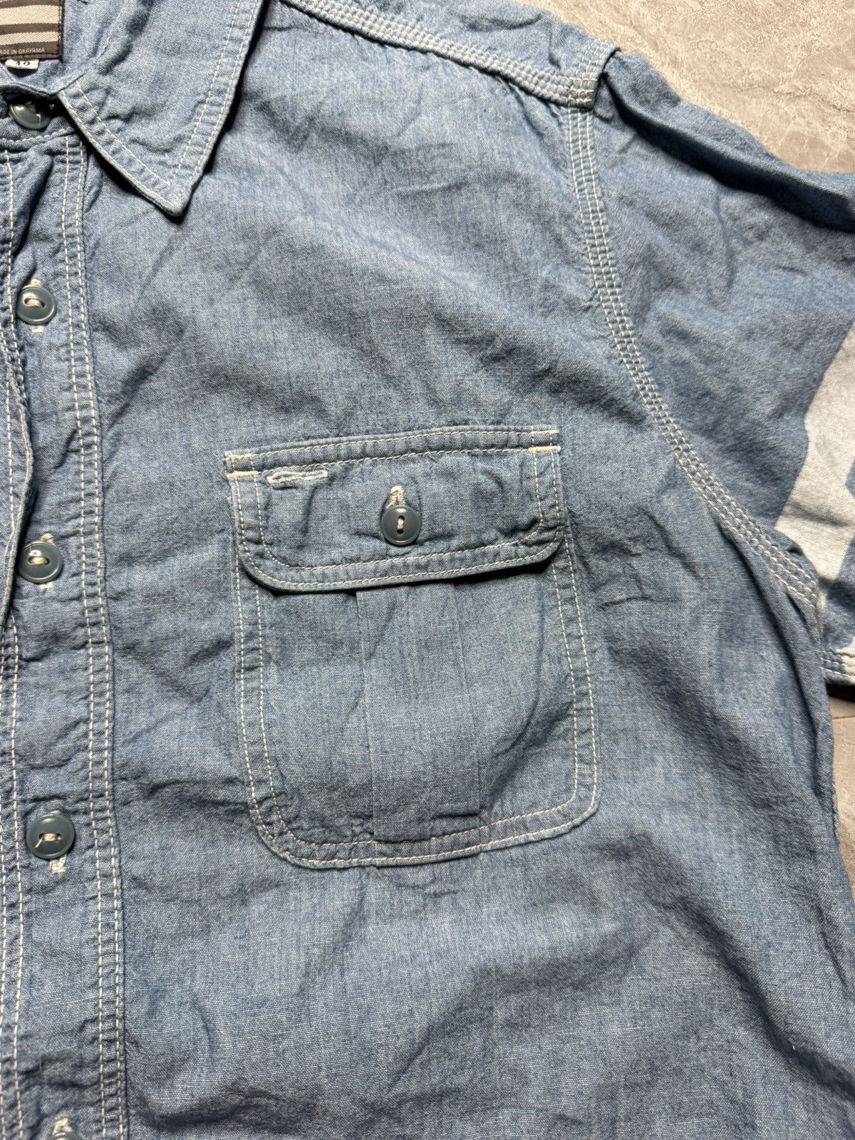 Momotaro Jeans Momotaro Pink Selvedge Lightweight Chambray Shirt Size US XL / EU 56 / 4 - 5 Thumbnail