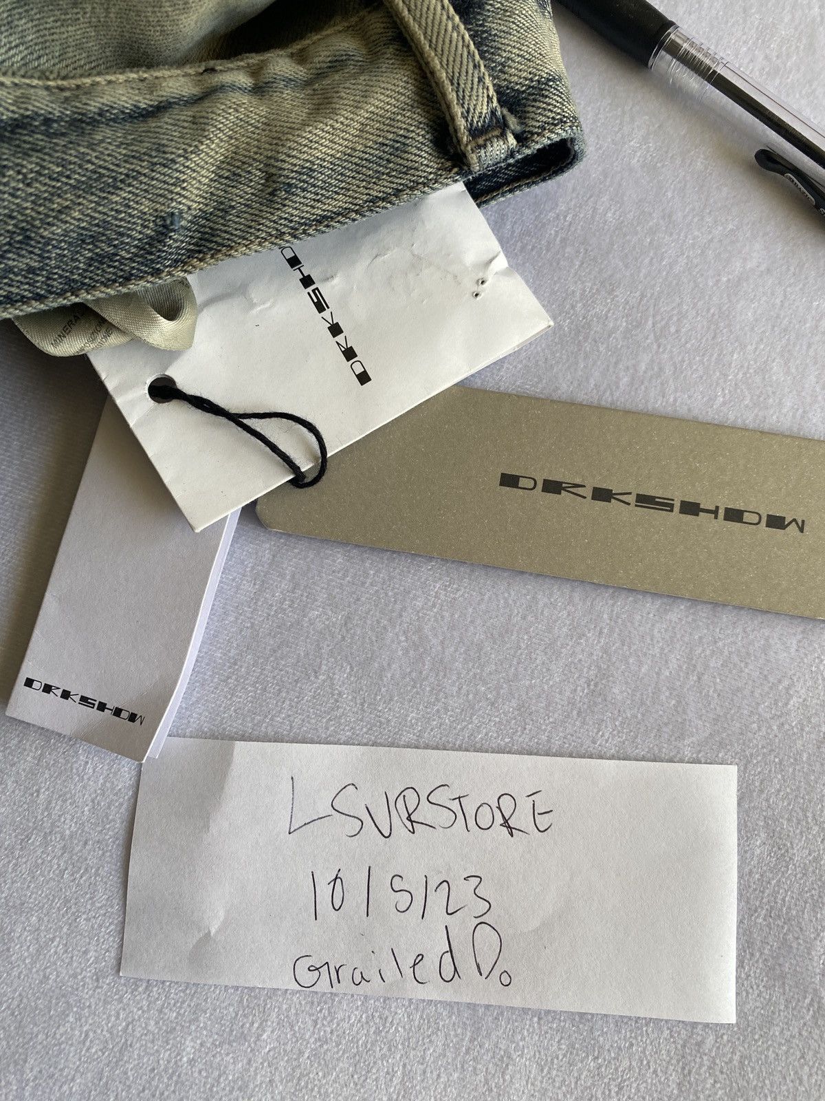 Rick Owens × Rick Owens Drkshdw Rick Owens DRKSHDW Bolan Banana Zip Jean Minearl Pearl 32 Size US 32 / EU 48 - 21 Thumbnail