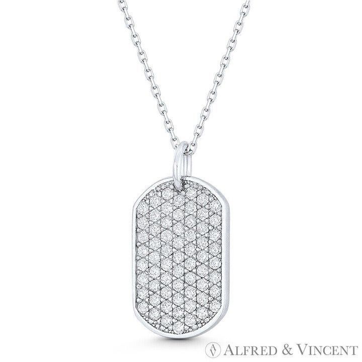 Other Unisex Dogtag Cubic Zirconia CZ Crystal Pave Pendant Size ONE SIZE - 1 Preview