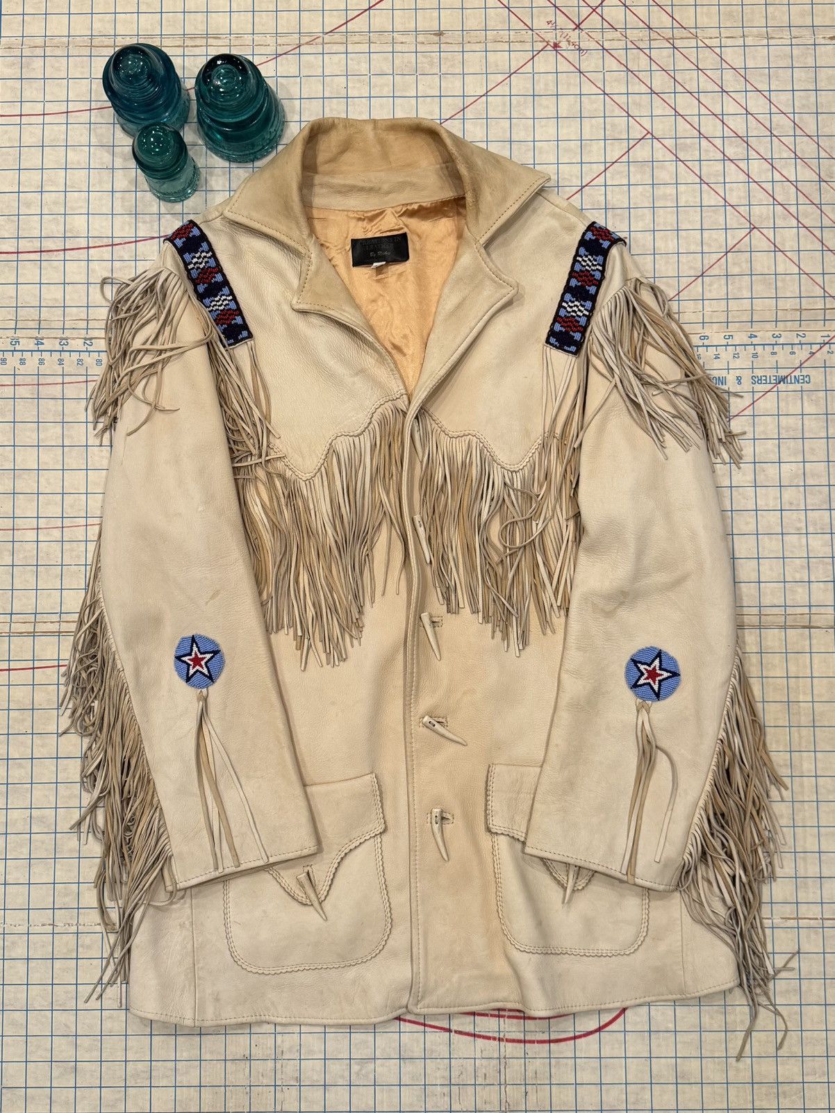 Vintage Vintage Fringe and Beaded Western Wear Leather Jacket Size44 Size US L / EU 52-54 / 3 - 1 Thumbnail