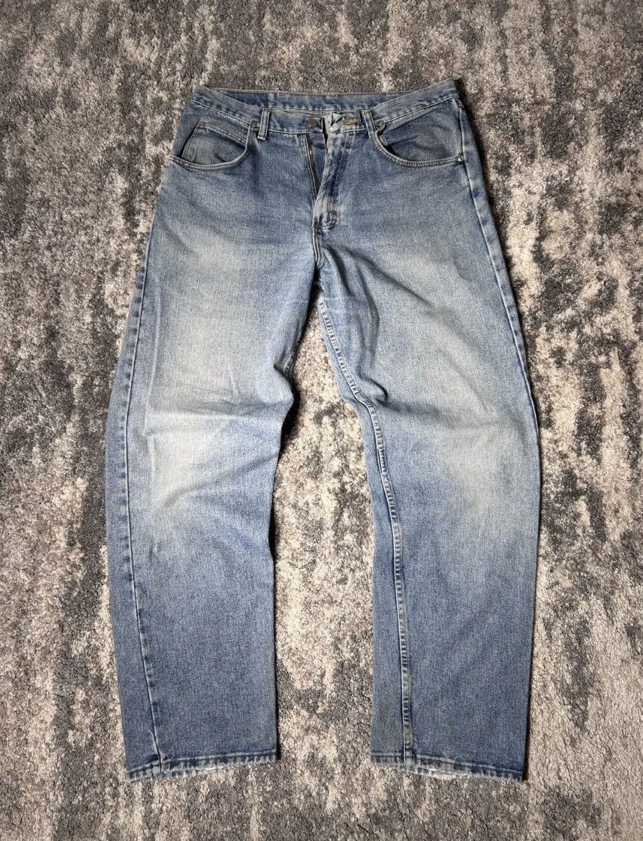 Vintage × Wrangler Crazy Vintage 90s Wrangler Jeans Baggy Wide Leg Smoke Black Size US 34 / EU 50 - 1 Thumbnail