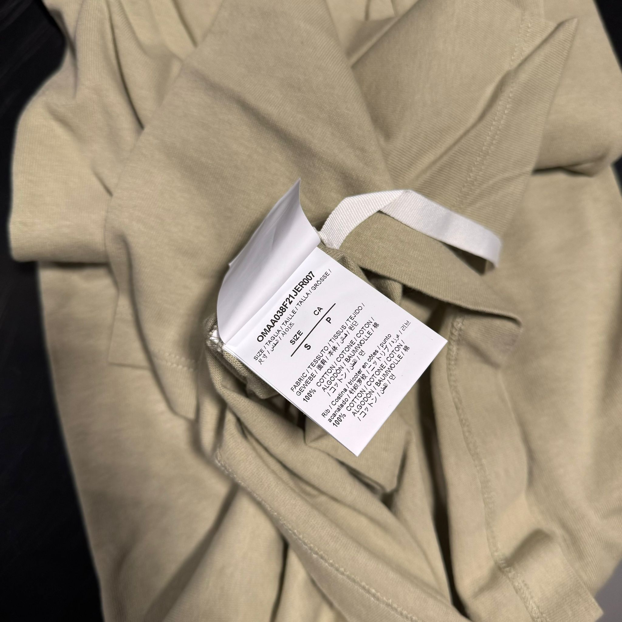 Off-White Beige Caravaggio Hand Off Logo Oversized T-shirt Size US S / EU 44-46 / 1 - 6 Thumbnail