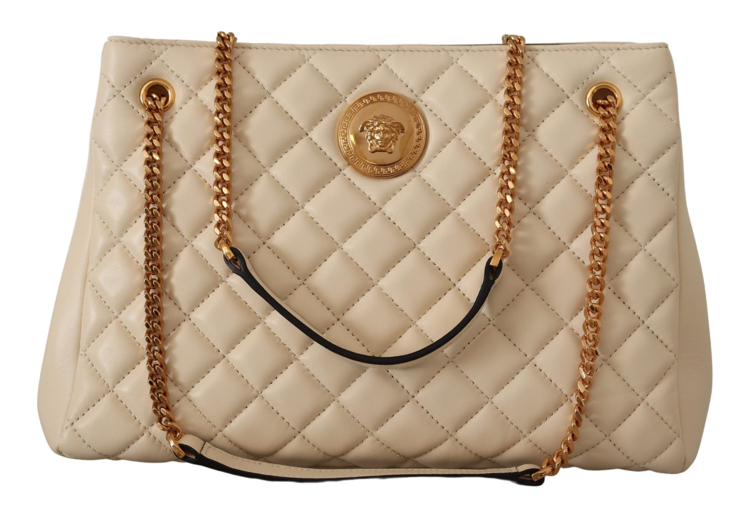 Versace Elegant Quilted Nappa Leather Women's Tote Size ONE SIZE - 1 Thumbnail