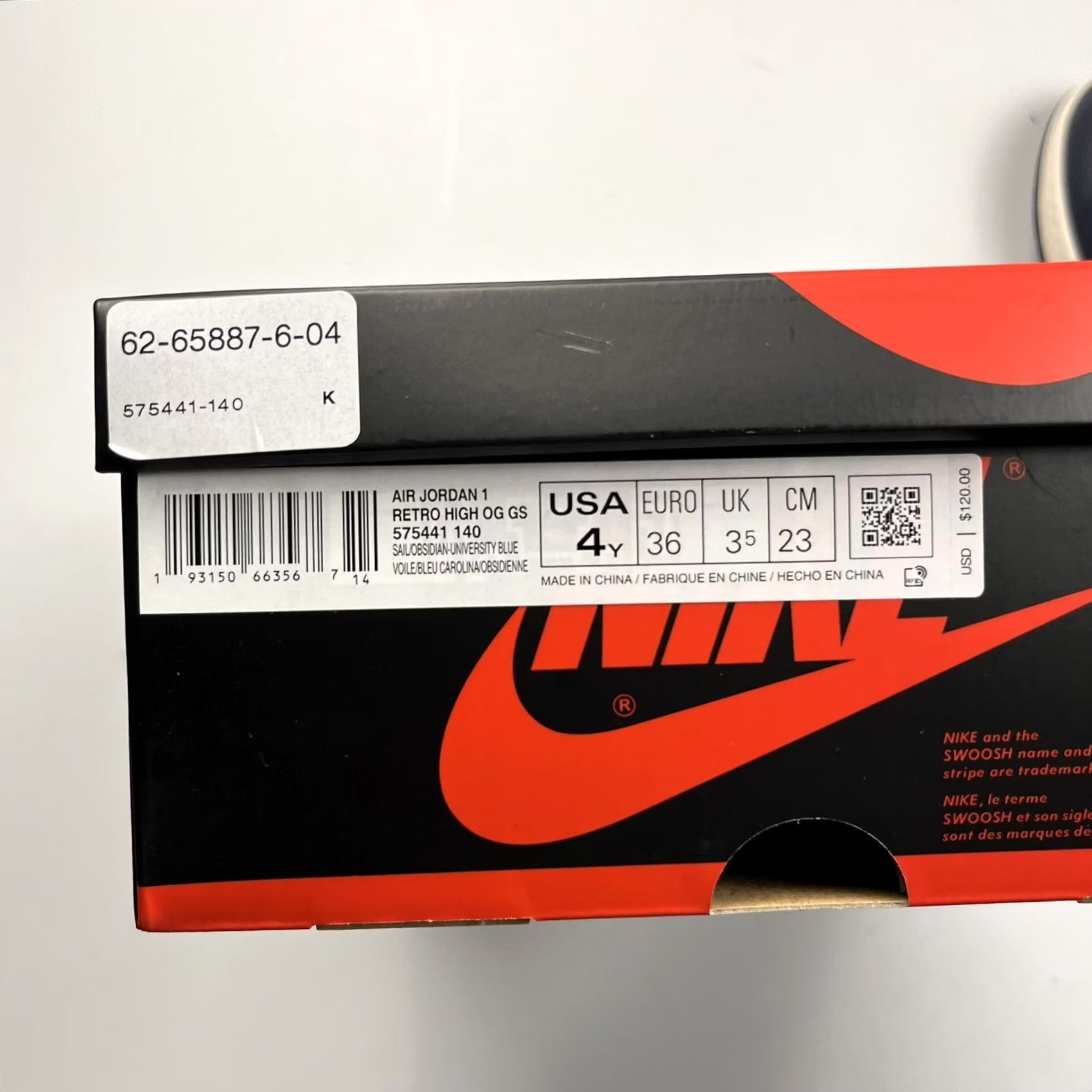 Jordan Brand Nike Air Jordan 1 Retro High Obsidian UNC 575441-140 - Men's Size 4 - Blue Size US 5 / EU 37 - 5 Thumbnail