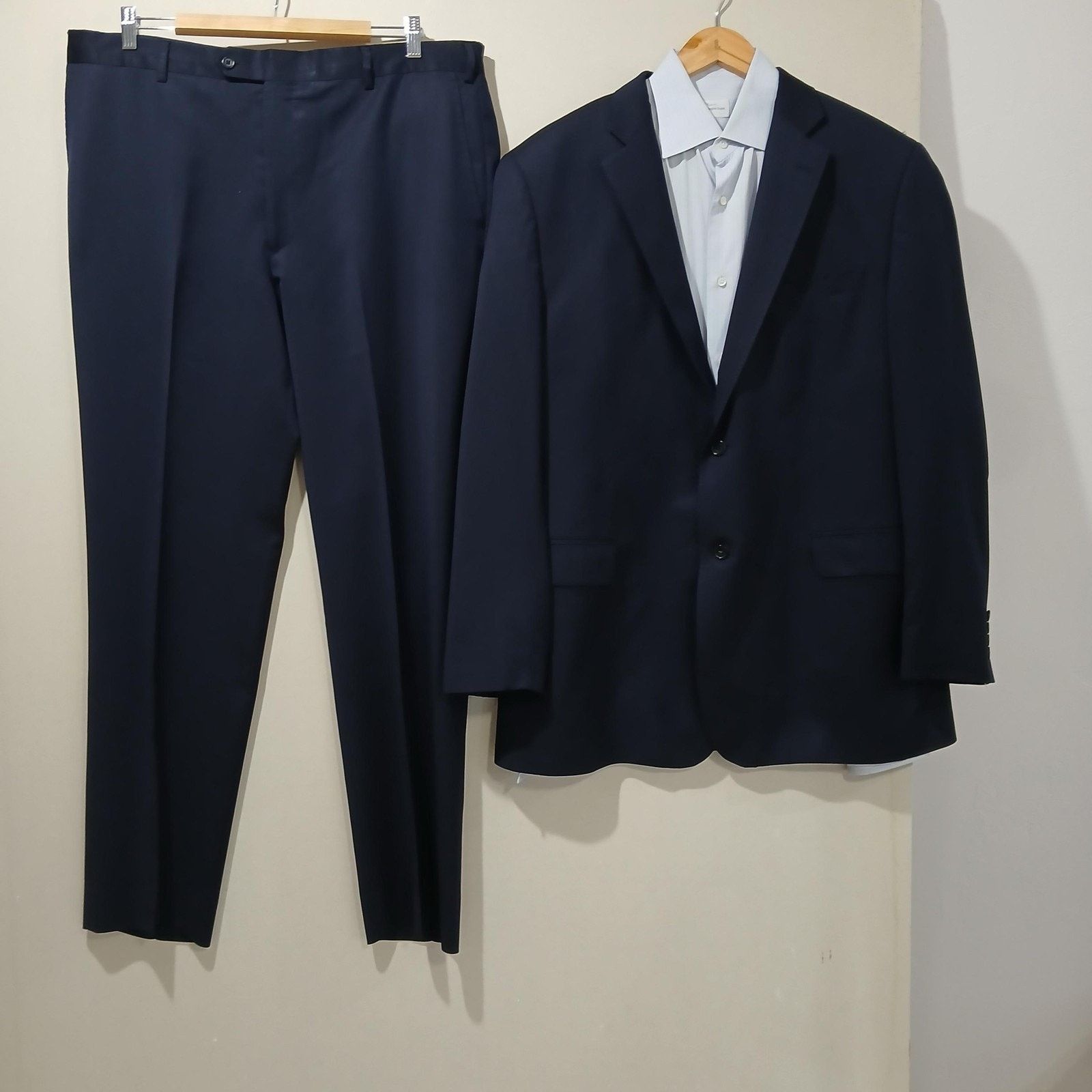 Ermenegildo Zegna Ermenegildo Zegna Cloth Suit Mens 46 Long 38x32 Navy Blue Size 46L - 1 Thumbnail