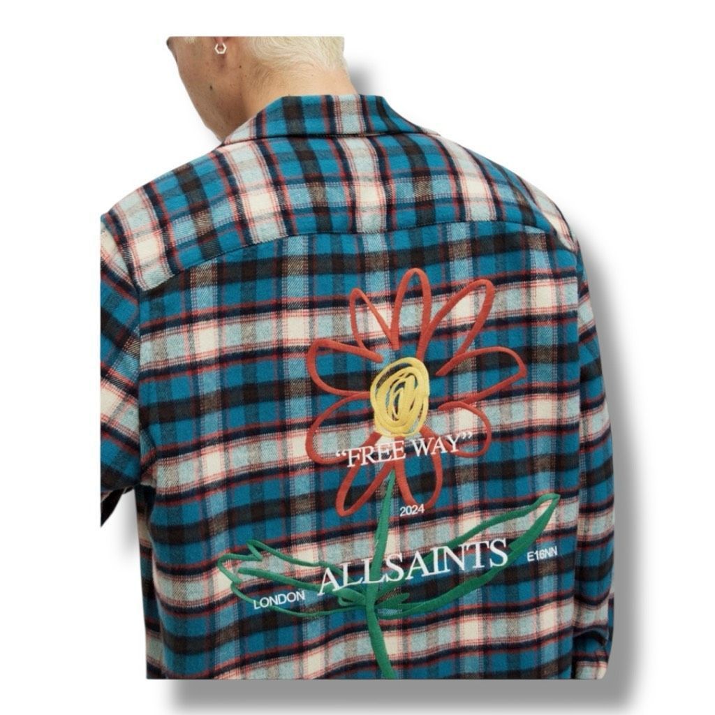 Other All Saints Crayo Long Sleeve Embroidered Checked Flannel Siz Size US M / EU 48-50 / 2 - 1 Thumbnail