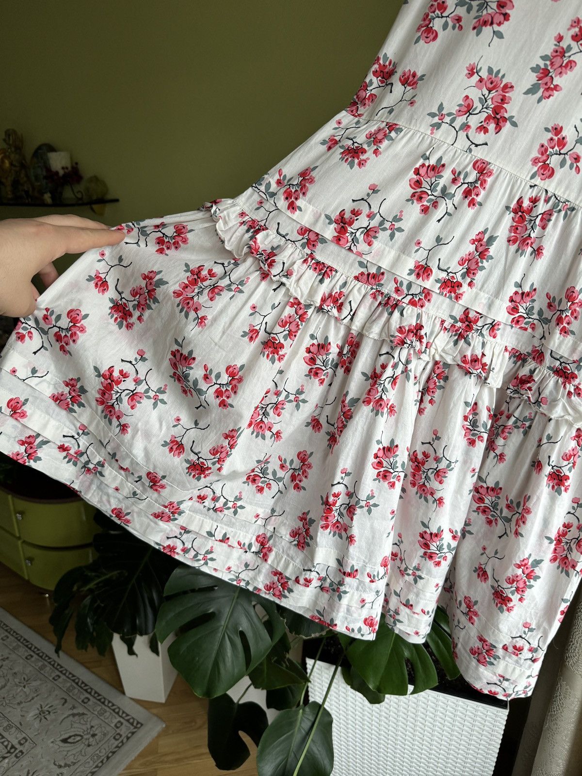 RED Valentino RED Valentino Cotton Floral Dress Cherry Blossoms Print Size S / US 4 / IT 40 - 5 Thumbnail