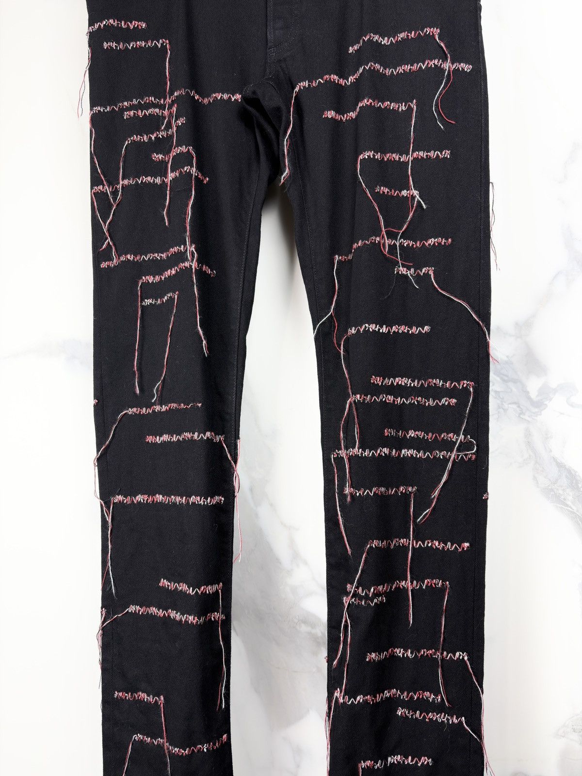 Dior AW16 Dior Homme Red Yarn Stitched Denim Jeans KVA Unaltered Size US 38 / EU 54 - 3 Thumbnail