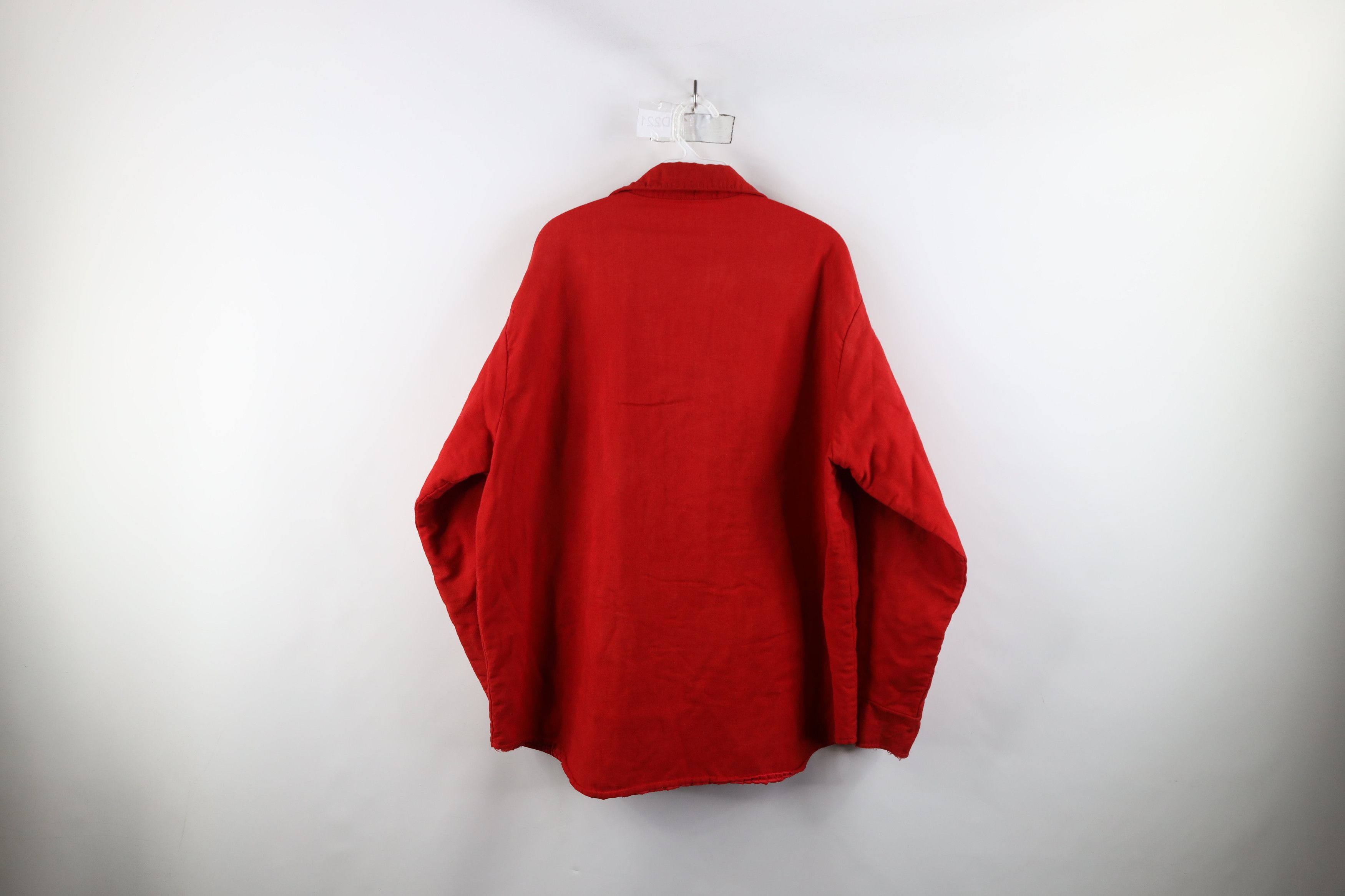 Vintage Vintage 70s Streetwear Quilted Button Shirt Jacket Red USA Size US L / EU 52-54 / 3 - 13 Thumbnail