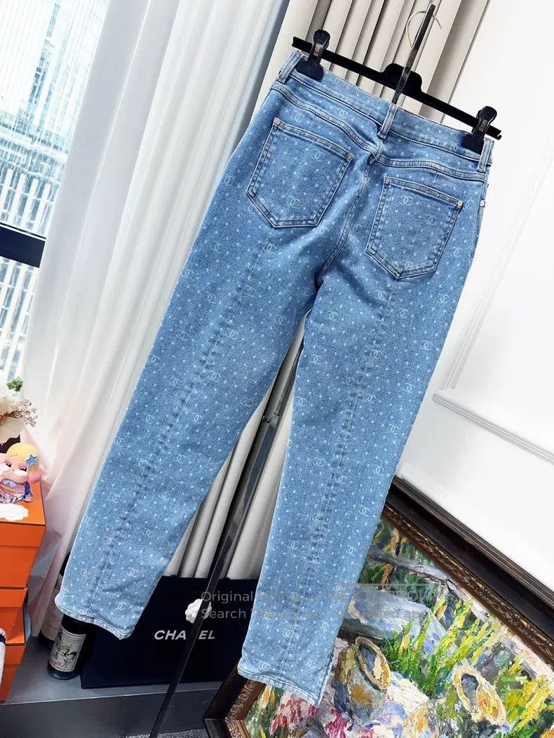 Chanel Chanel 23p full print dot logo narrow version jeans Size 27" / US 4 / IT 40 - 2 Thumbnail