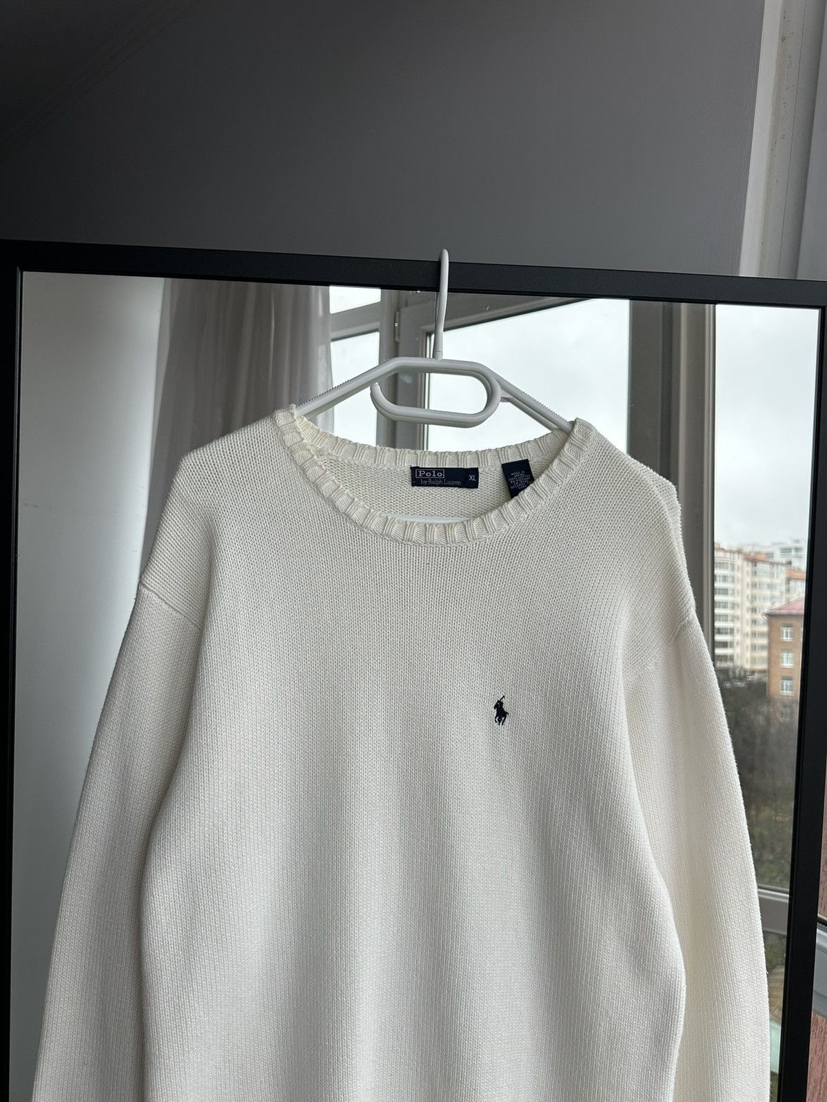 Polo Ralph Lauren Vintage Polo Ralph Lauren White Knitted Sweater Japan Sz XL Size US XL / EU 56 / 4 - 2 Thumbnail