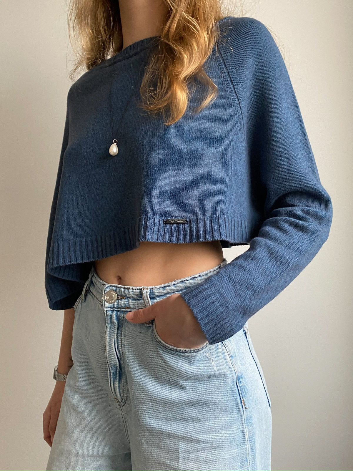 Cop Copine COP COPINE WOMEN ASYMMETRICAL SWETER BLUE MERINO WOOL SIZE S Size S / US 4 / IT 40 - 13 Thumbnail